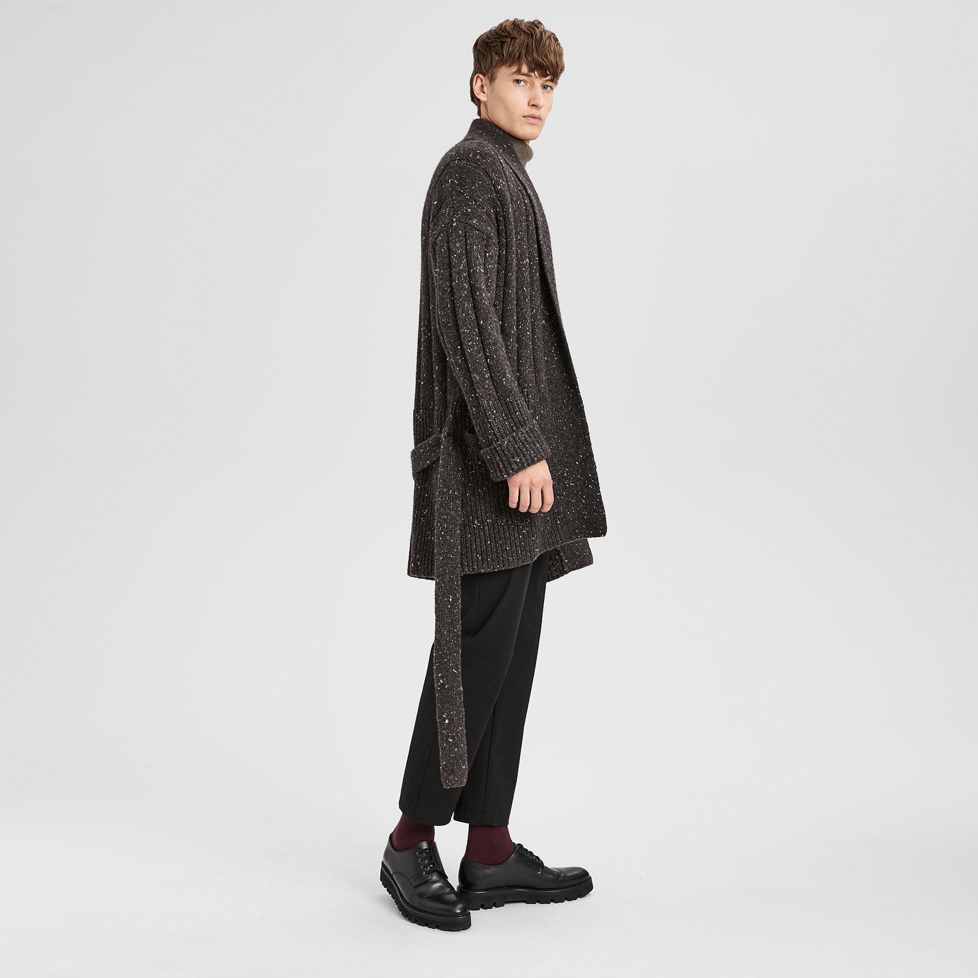 Merino Wool Blend Belted Cardigan