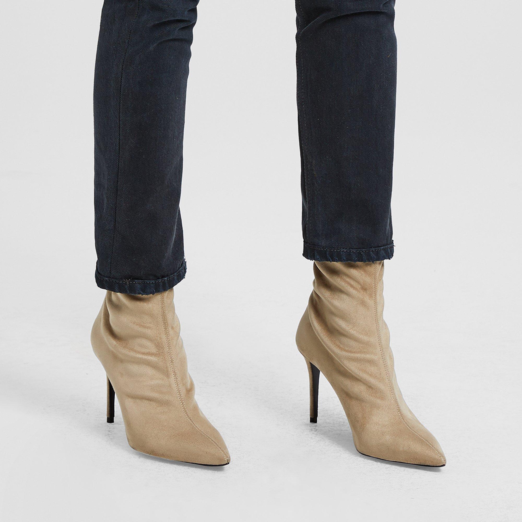 Sock Boot in Faux Suede