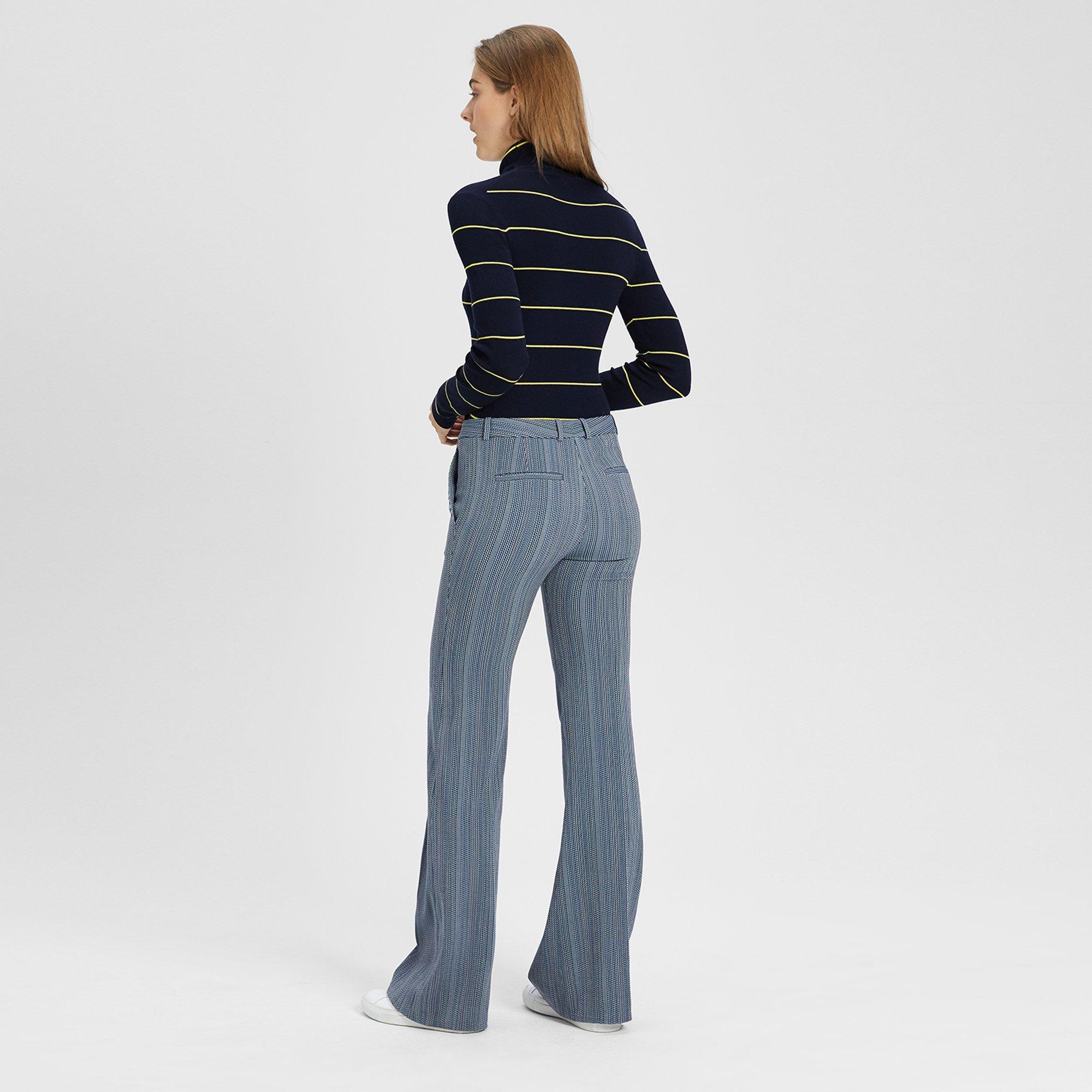 Textured Striped Flare Pant