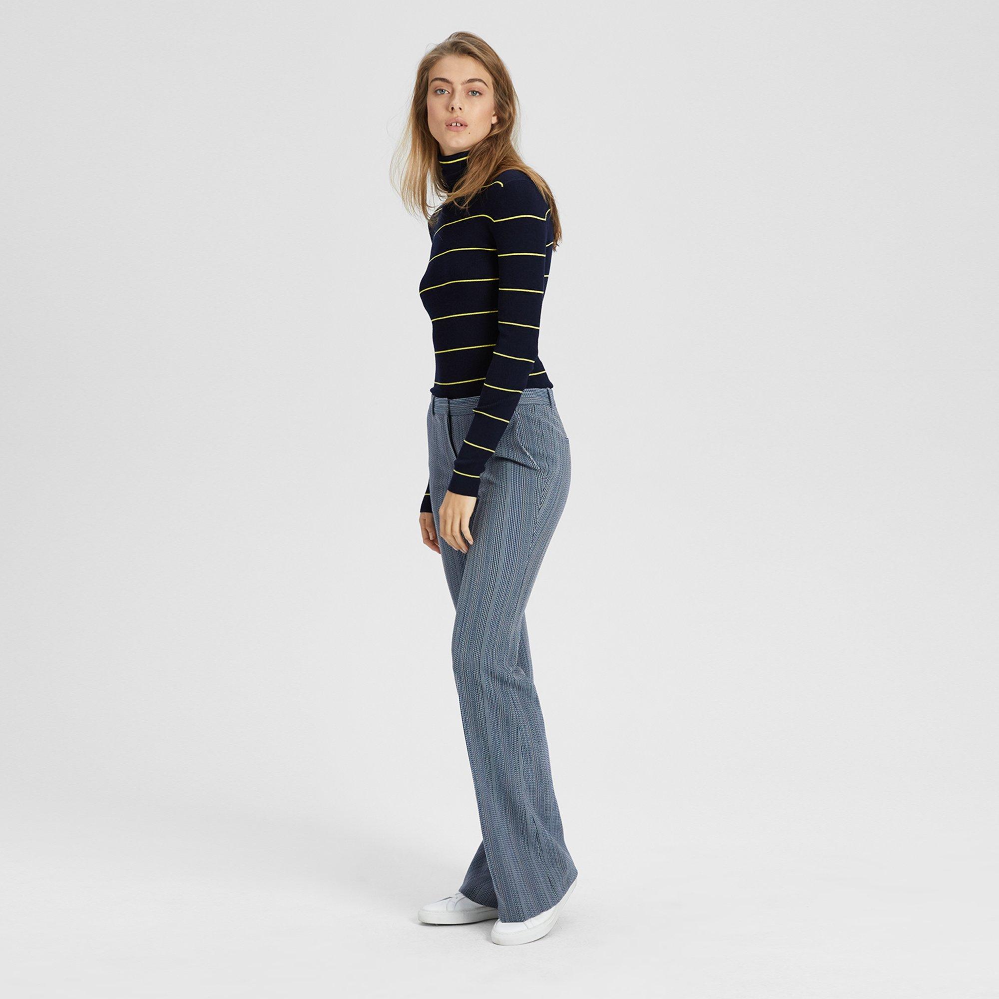 Textured Striped Flare Pant