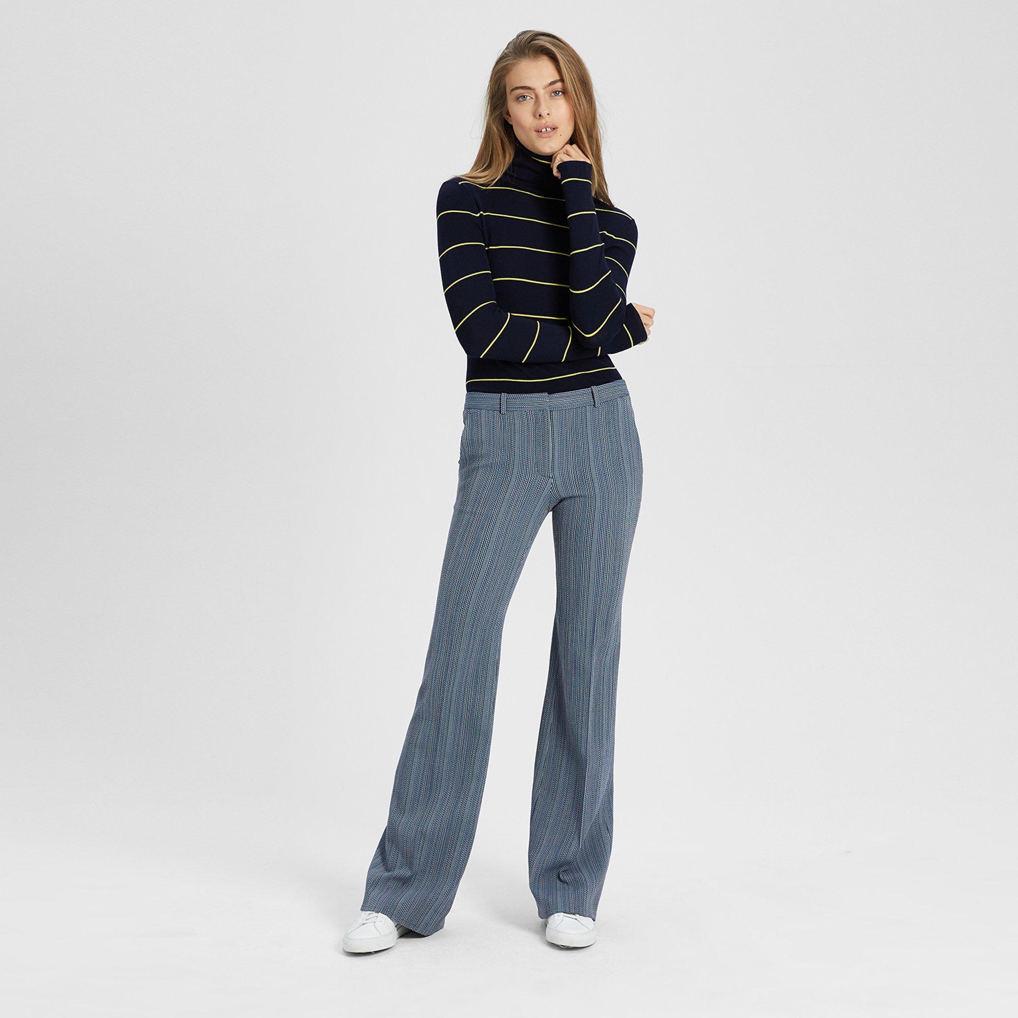 Textured Striped Flare Pant