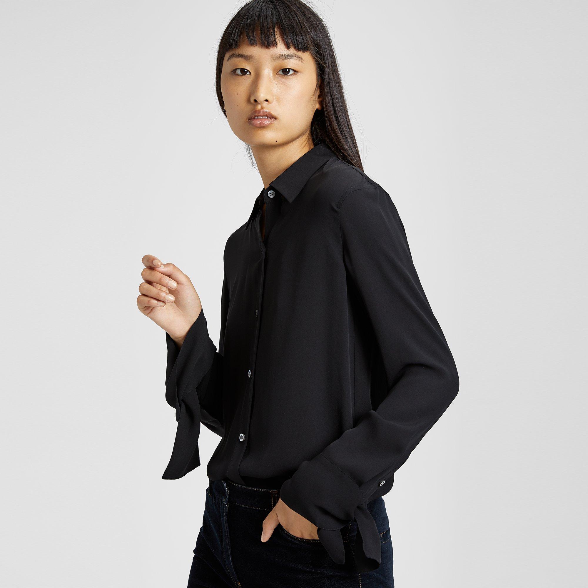 Silk Tie-Cuff Shirt