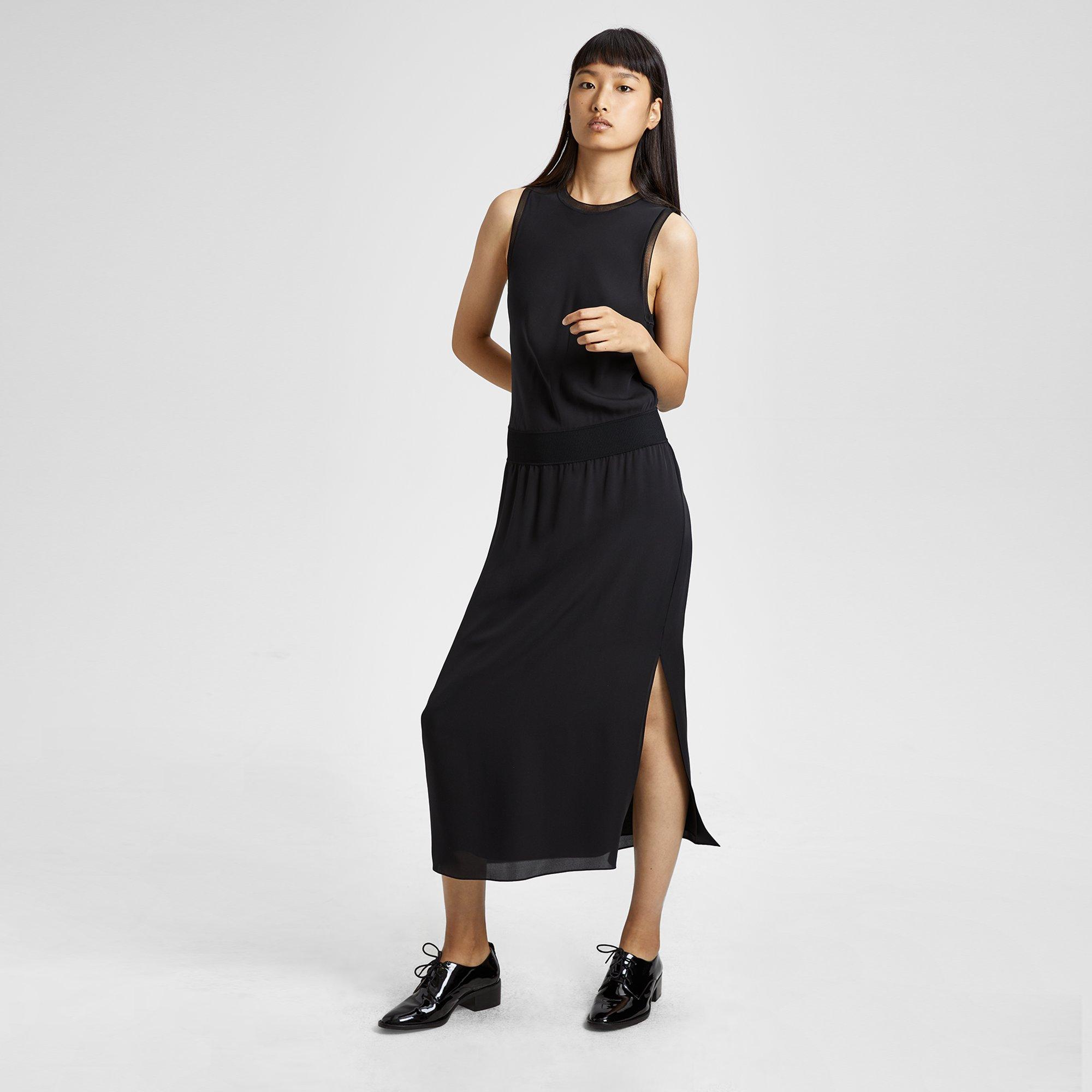 Theory Official Site | Silk Combo Dress