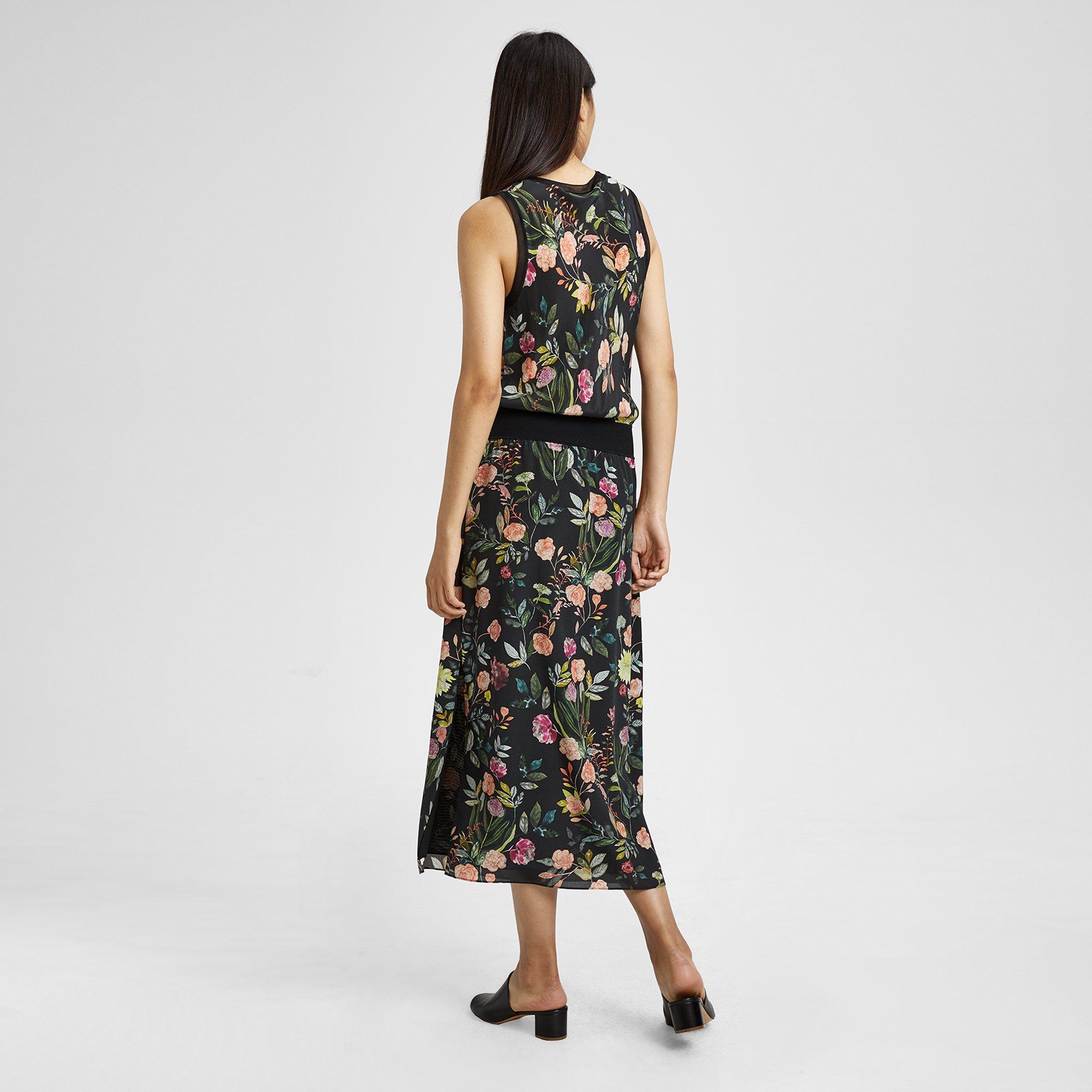Silk Combo Floral Dress