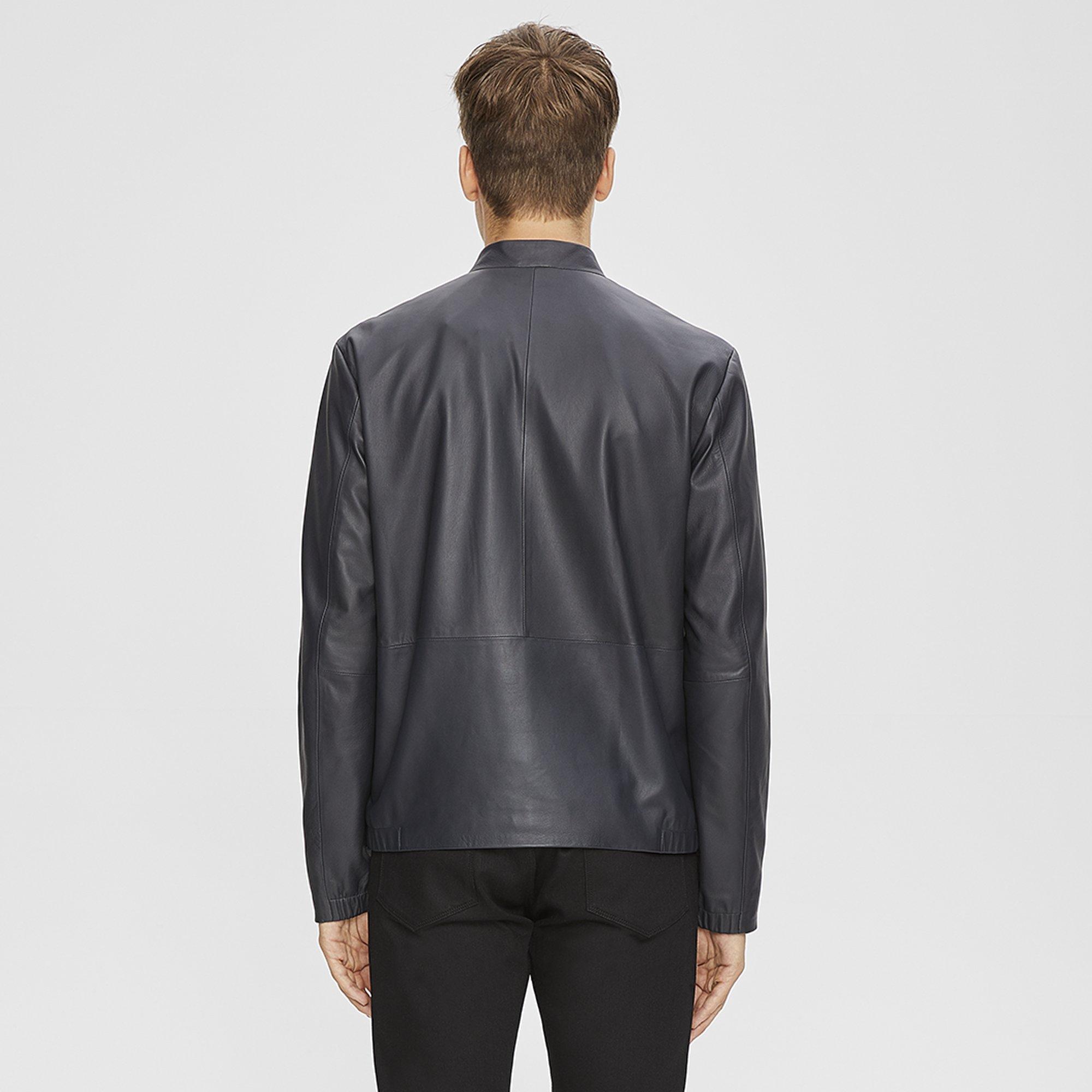 Leather Stand-Collar Jacket