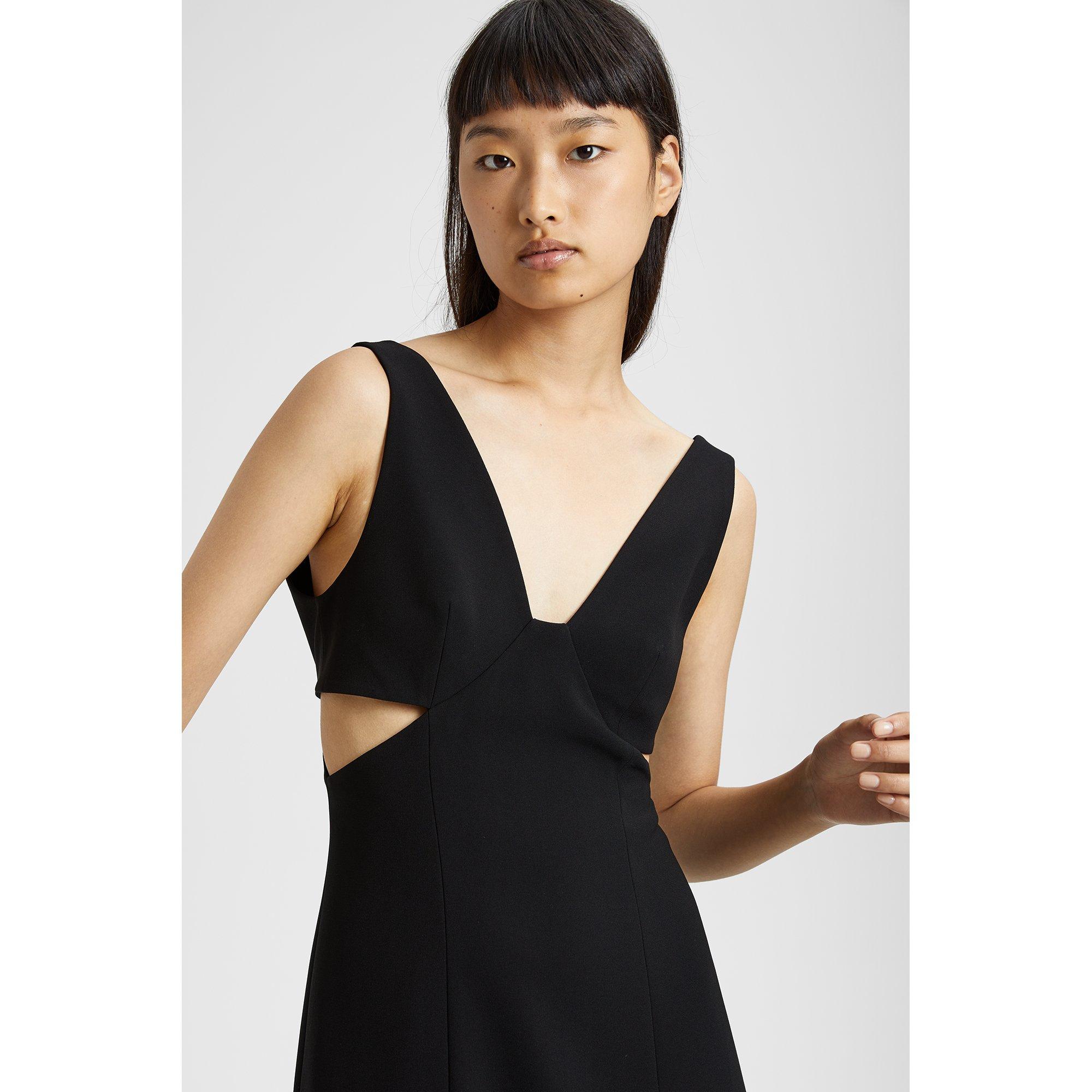 美品 希少L Theory Compact Crepe Peplum 23SS Short Sleeve Square Neck Frill Blouse | Metamorphose temps