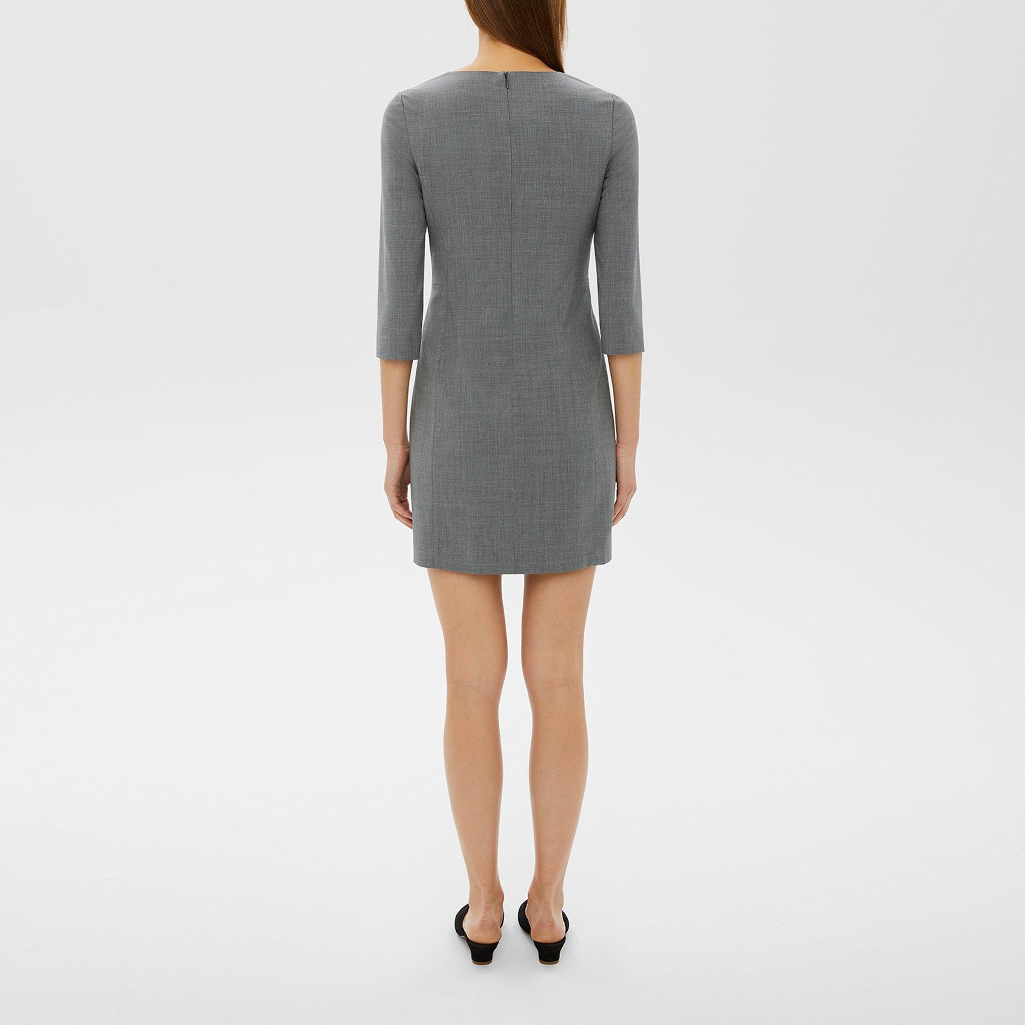 Stretch Wool Shift Dress