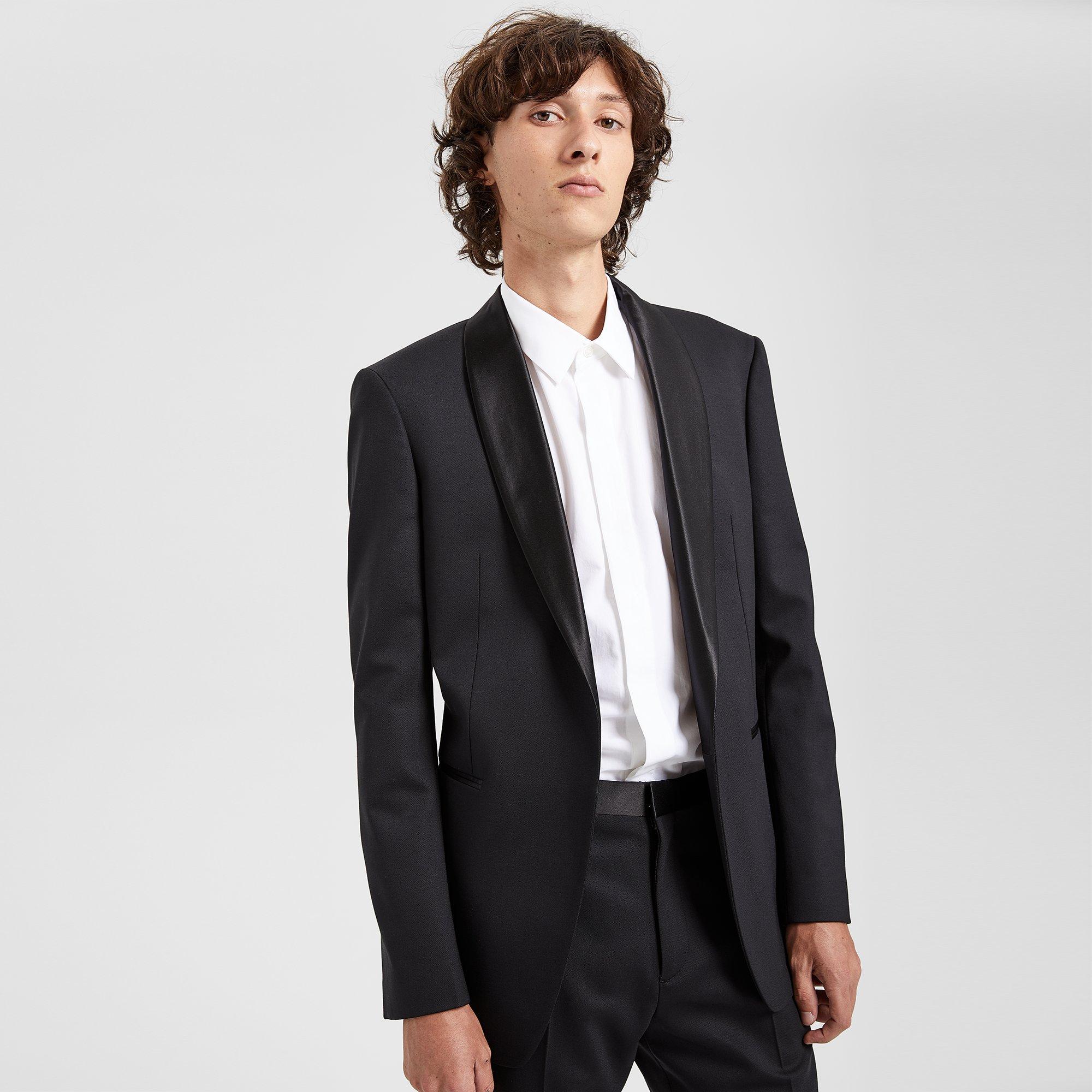 Wool Shawl Tuxedo Blazer