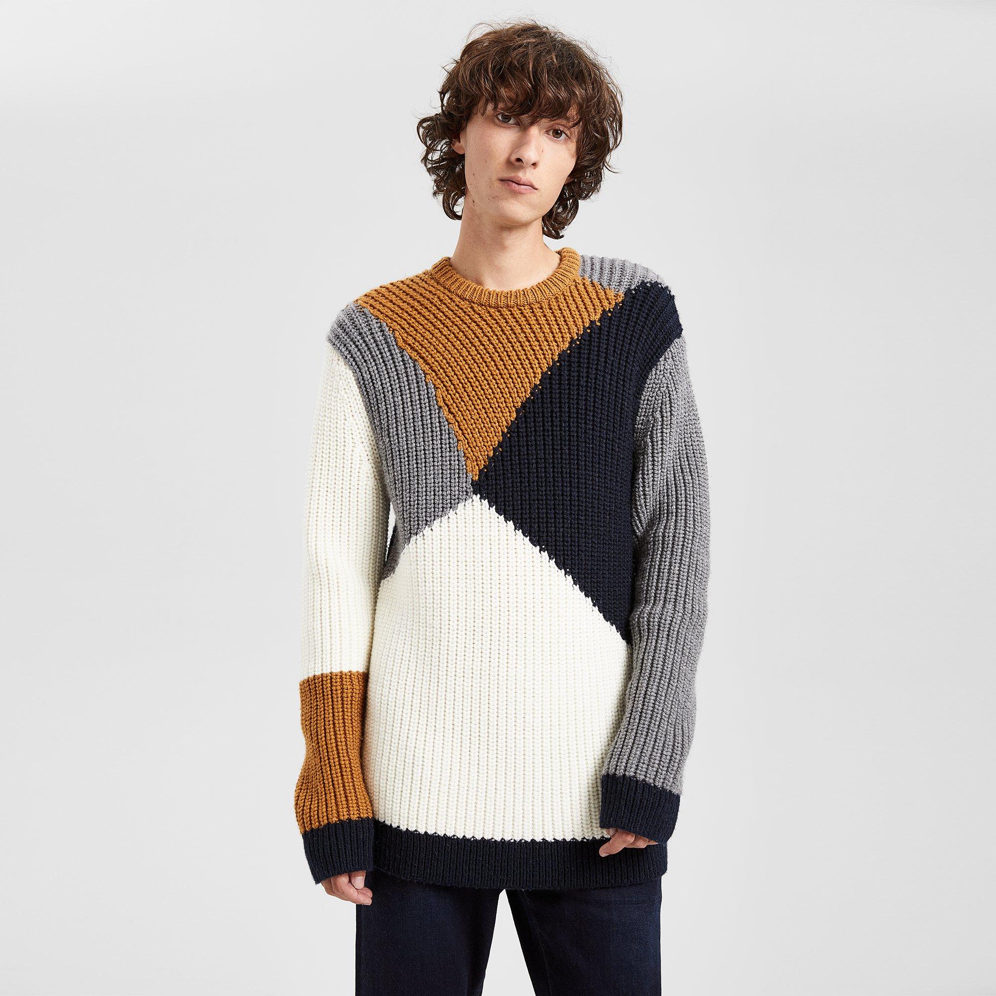 Wool Graphic Intarsia Sweater