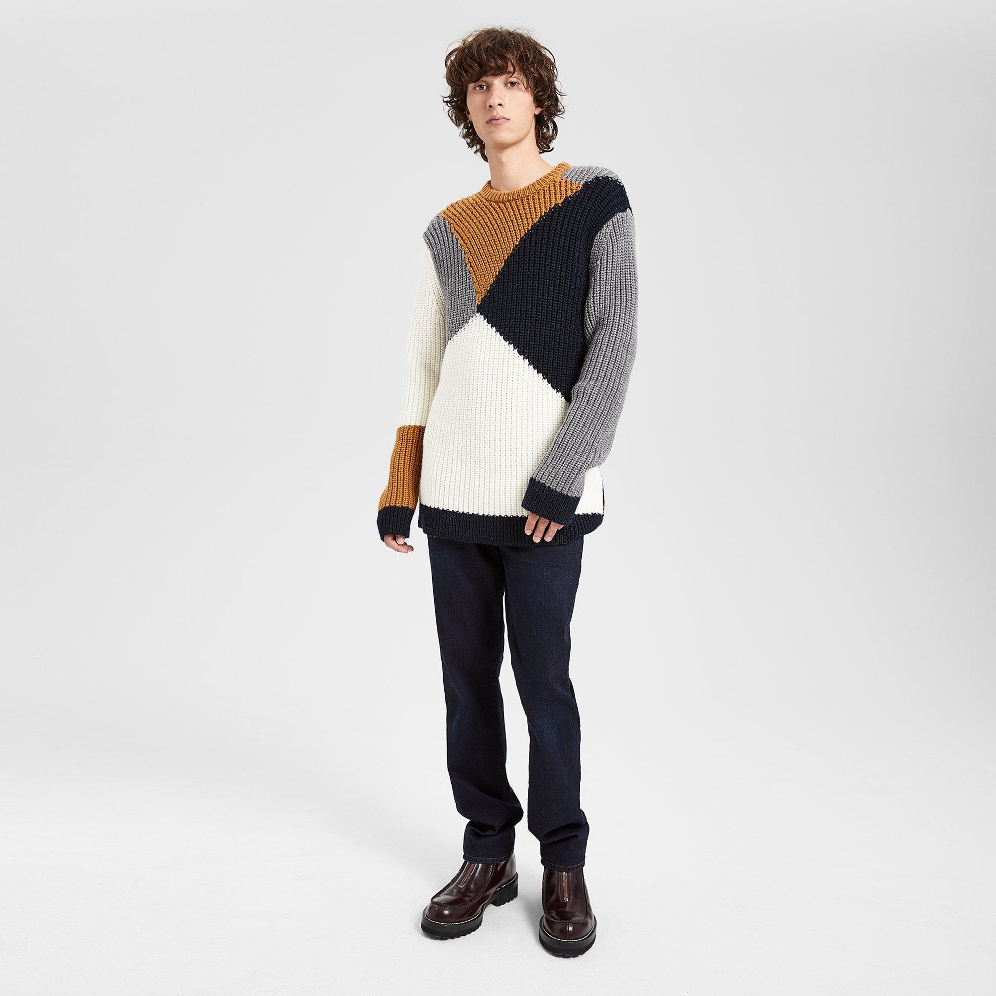 Wool Graphic Intarsia Sweater