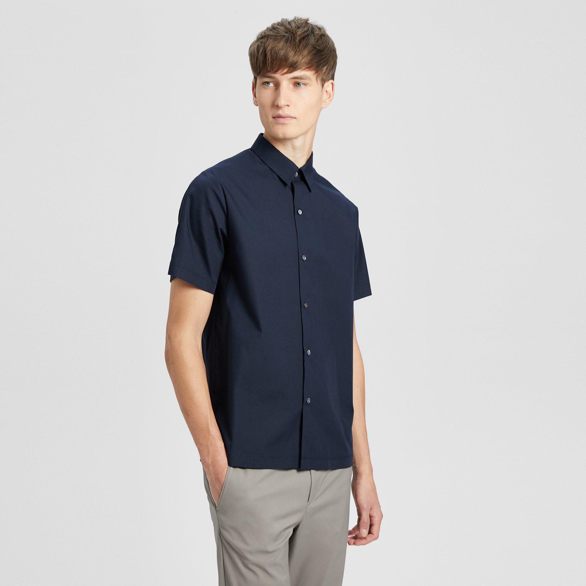 Theory Official Site | Cotton Pique Hybrid Shirt
