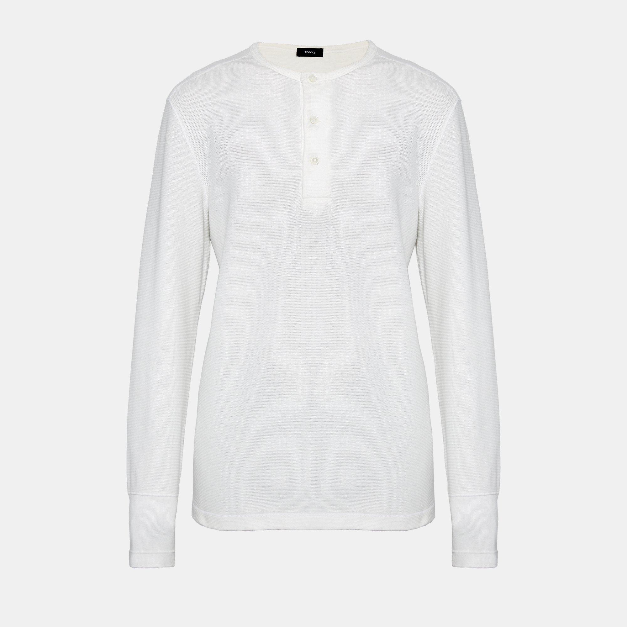 Cotton Waffle Henley Shirt