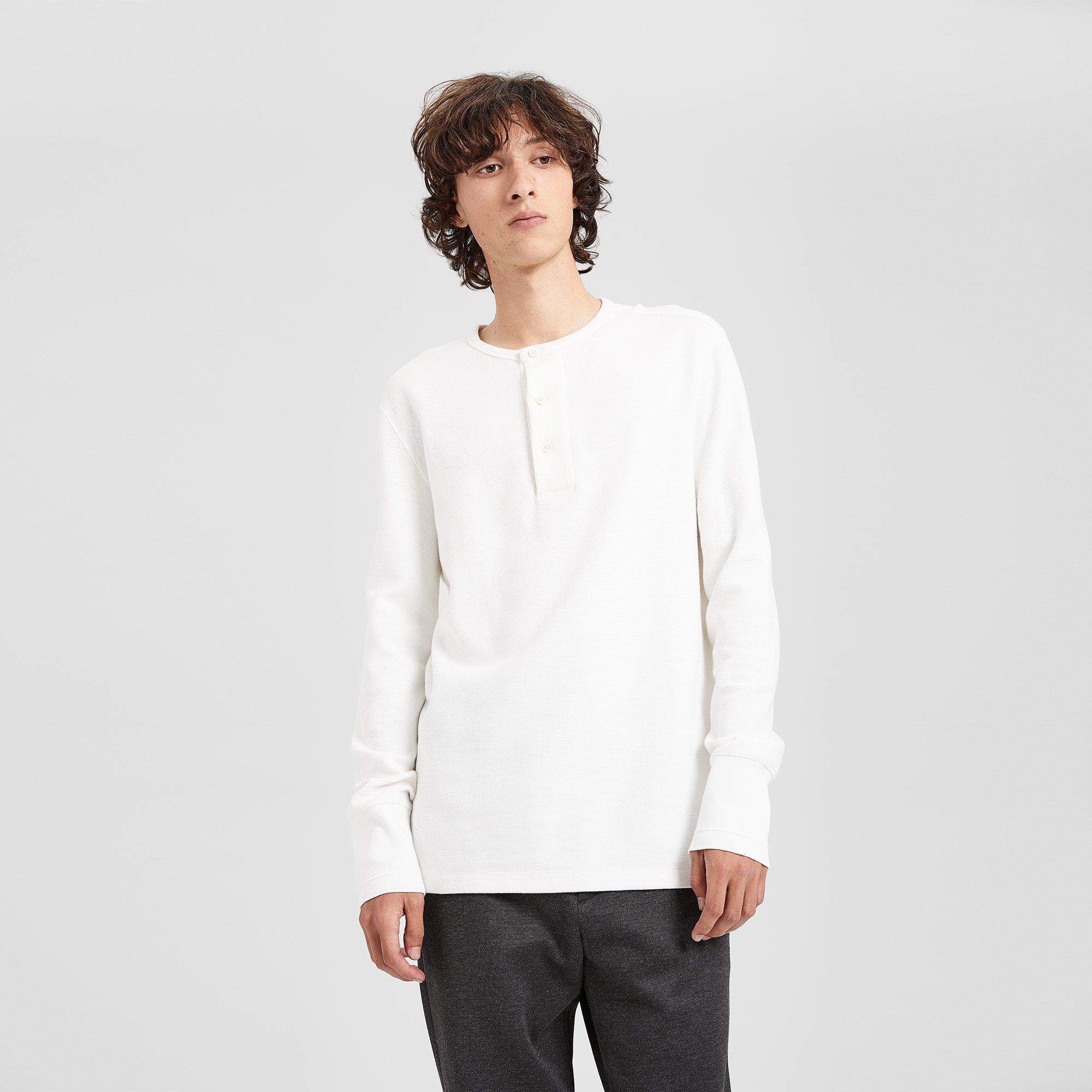 Cotton Waffle Henley Shirt