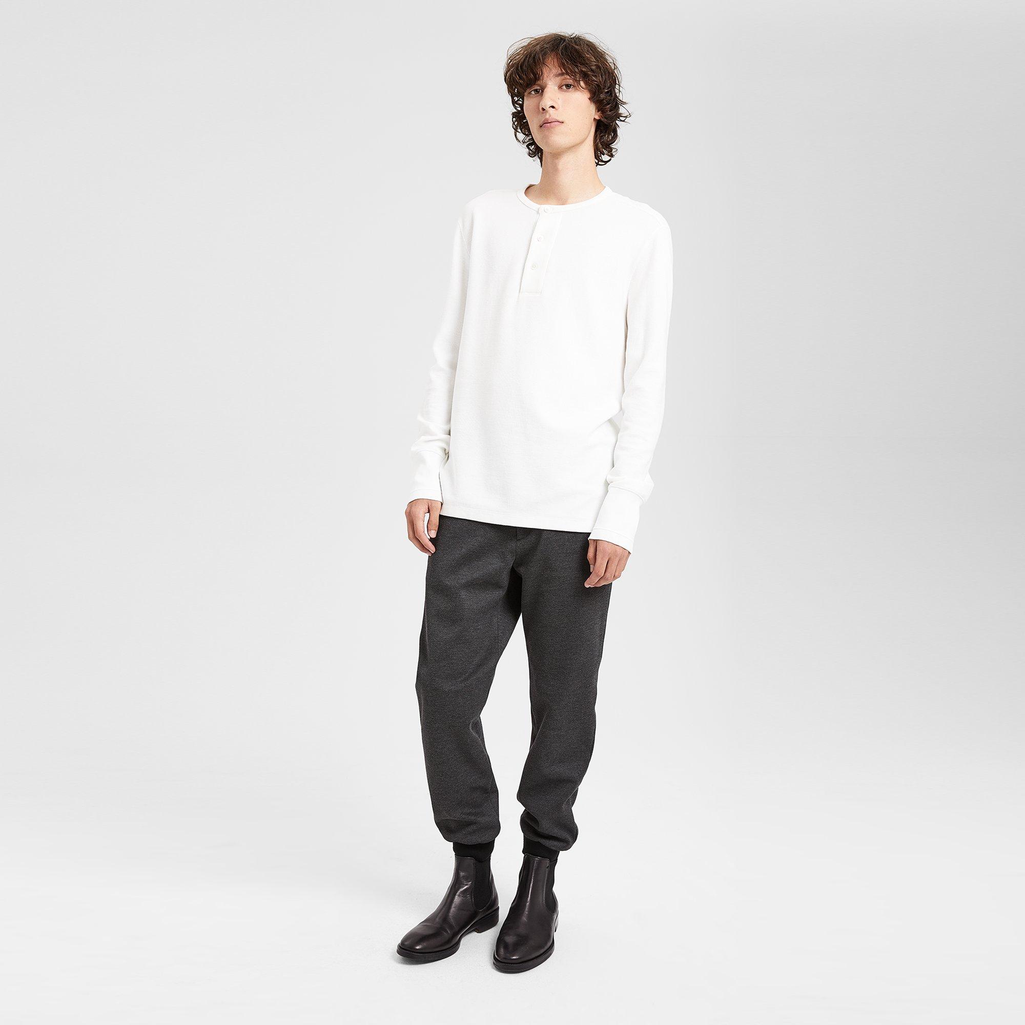 Cotton Waffle Henley Shirt