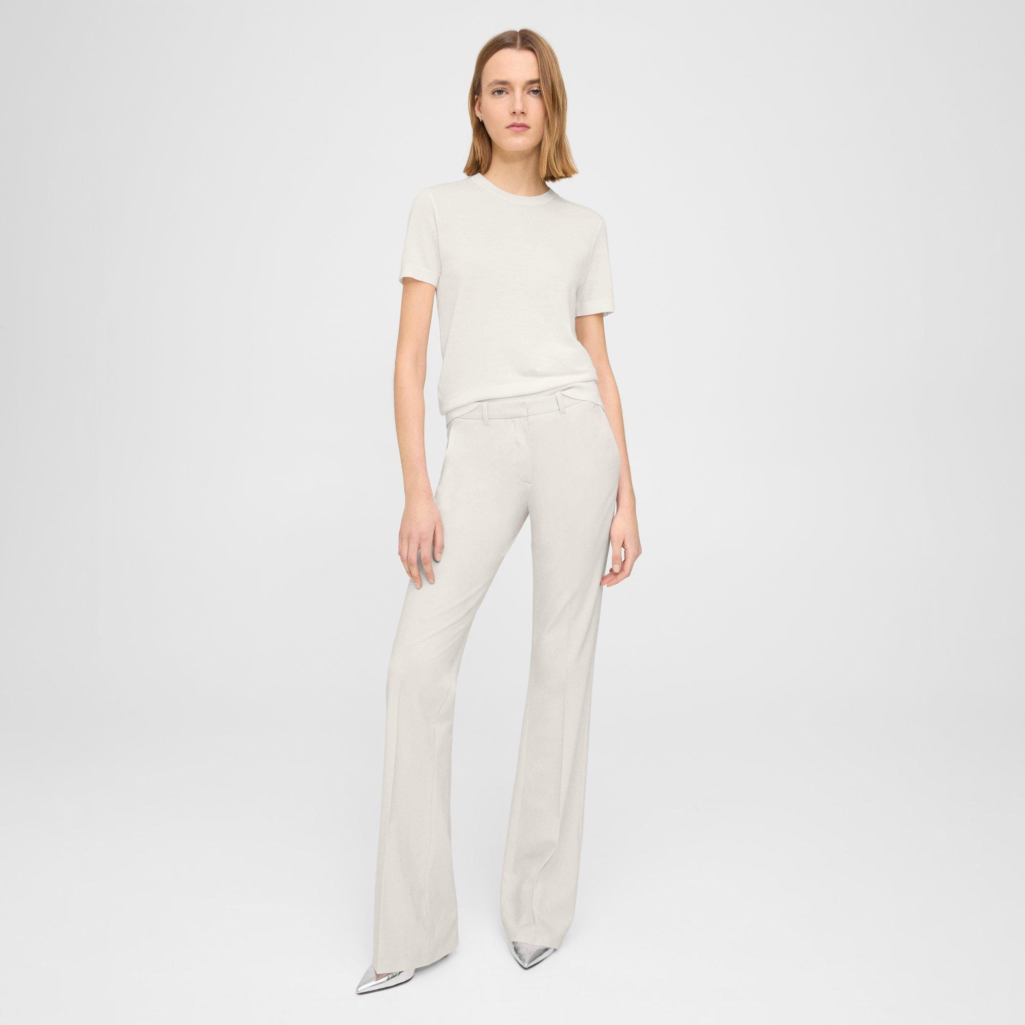 Theory Demitria High-Waist Pant in Sleek Flannel - ShopStyle