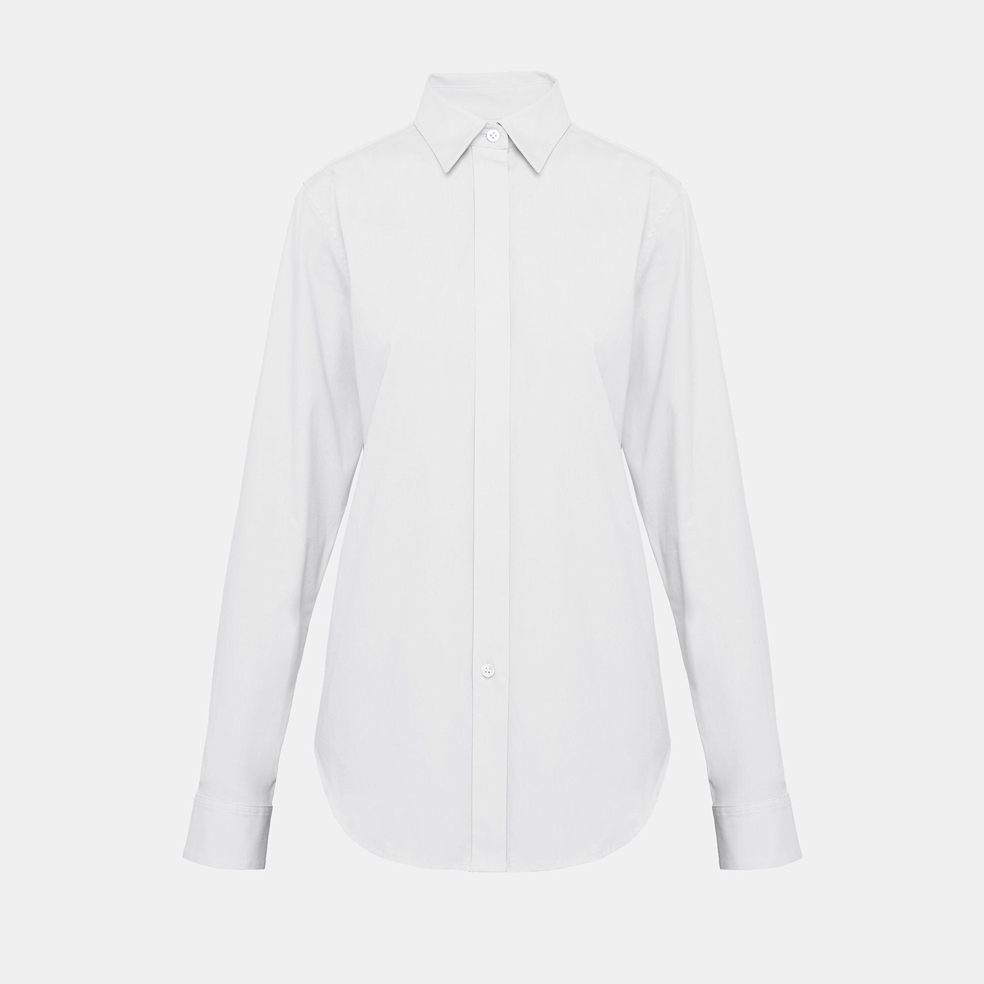 Harriton Womens Essential Long Sleeve Button Down Shirt - White