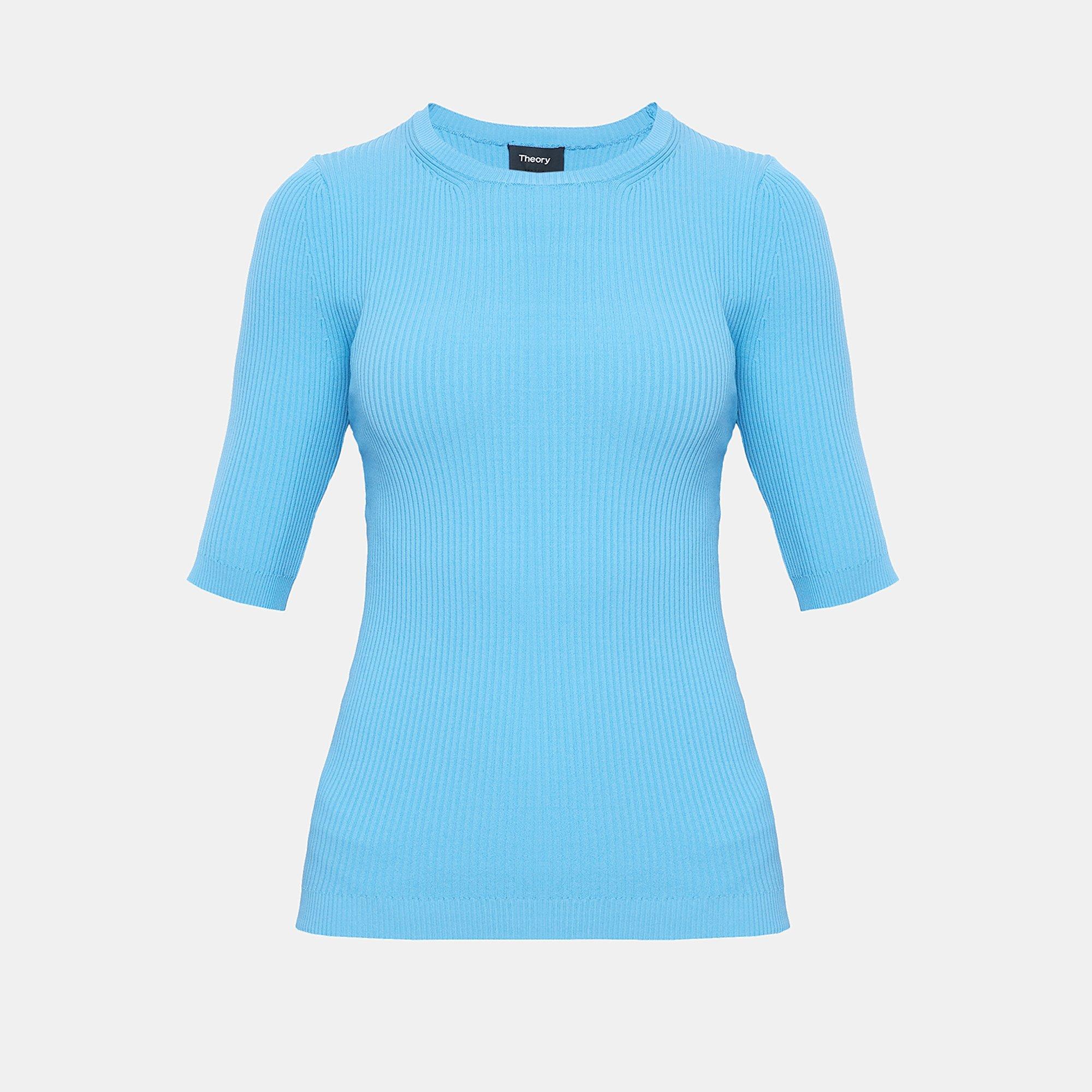 Ribbed Nylon Crewneck Tee