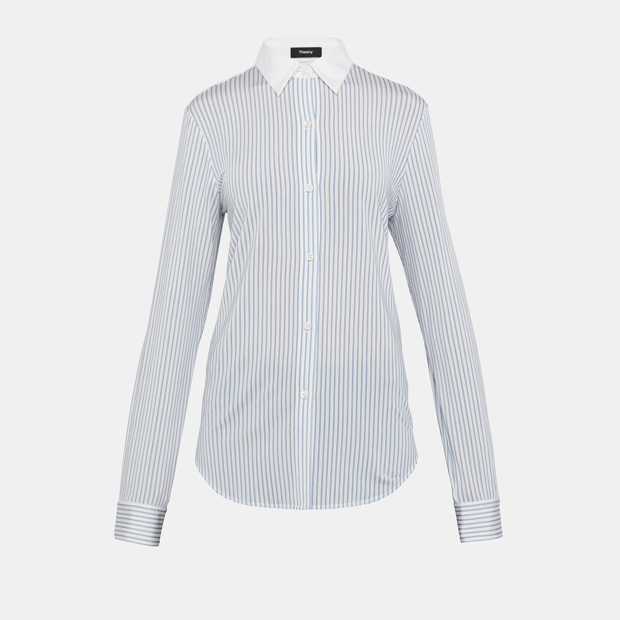 Double-Stripe Essential Button-Down Shirt