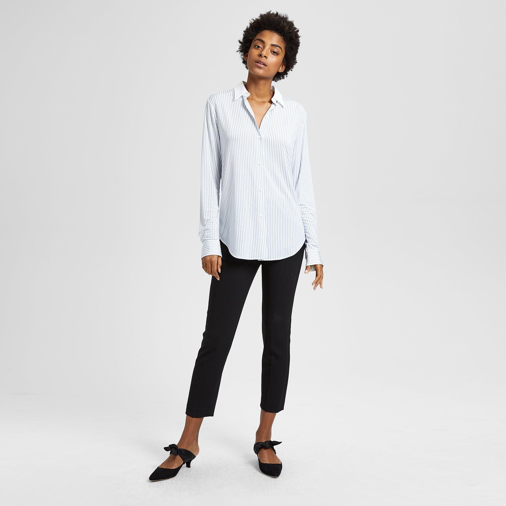 Double-Stripe Essential Button-Down Shirt