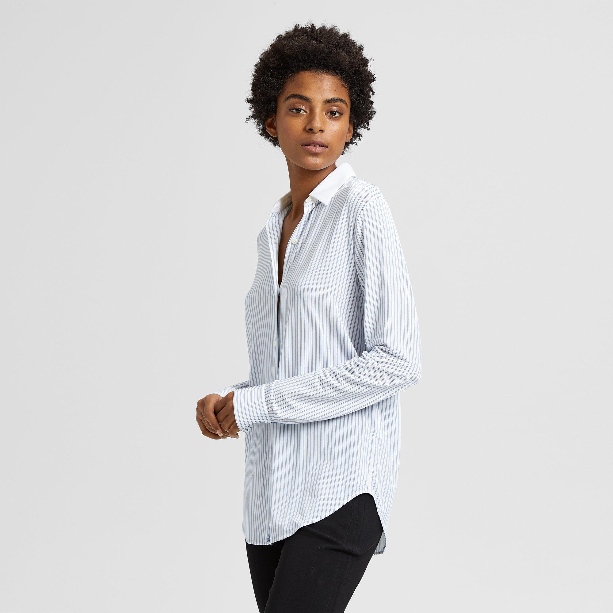 Double-Stripe Essential Button-Down Shirt