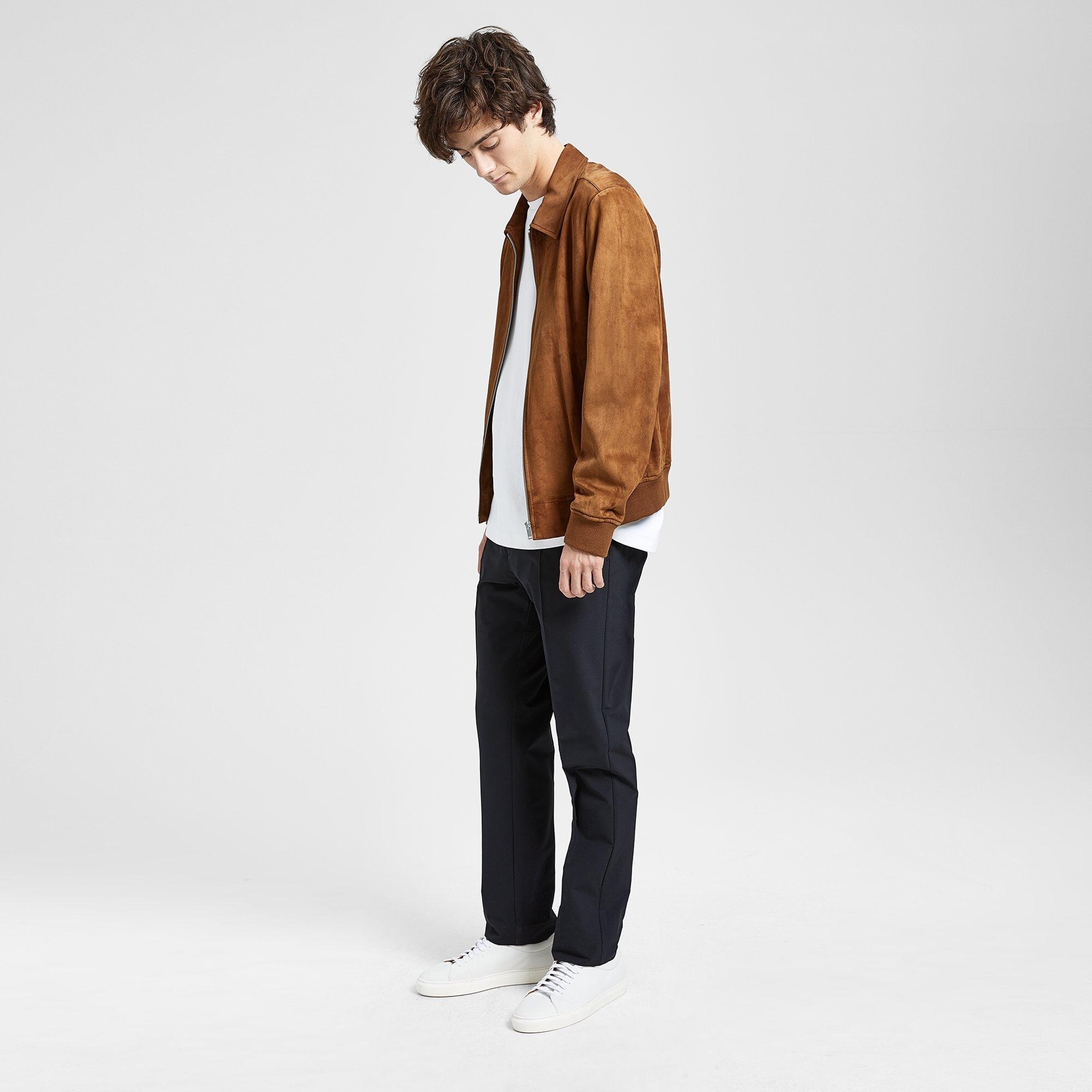 Suede Collared Bomber Jacket