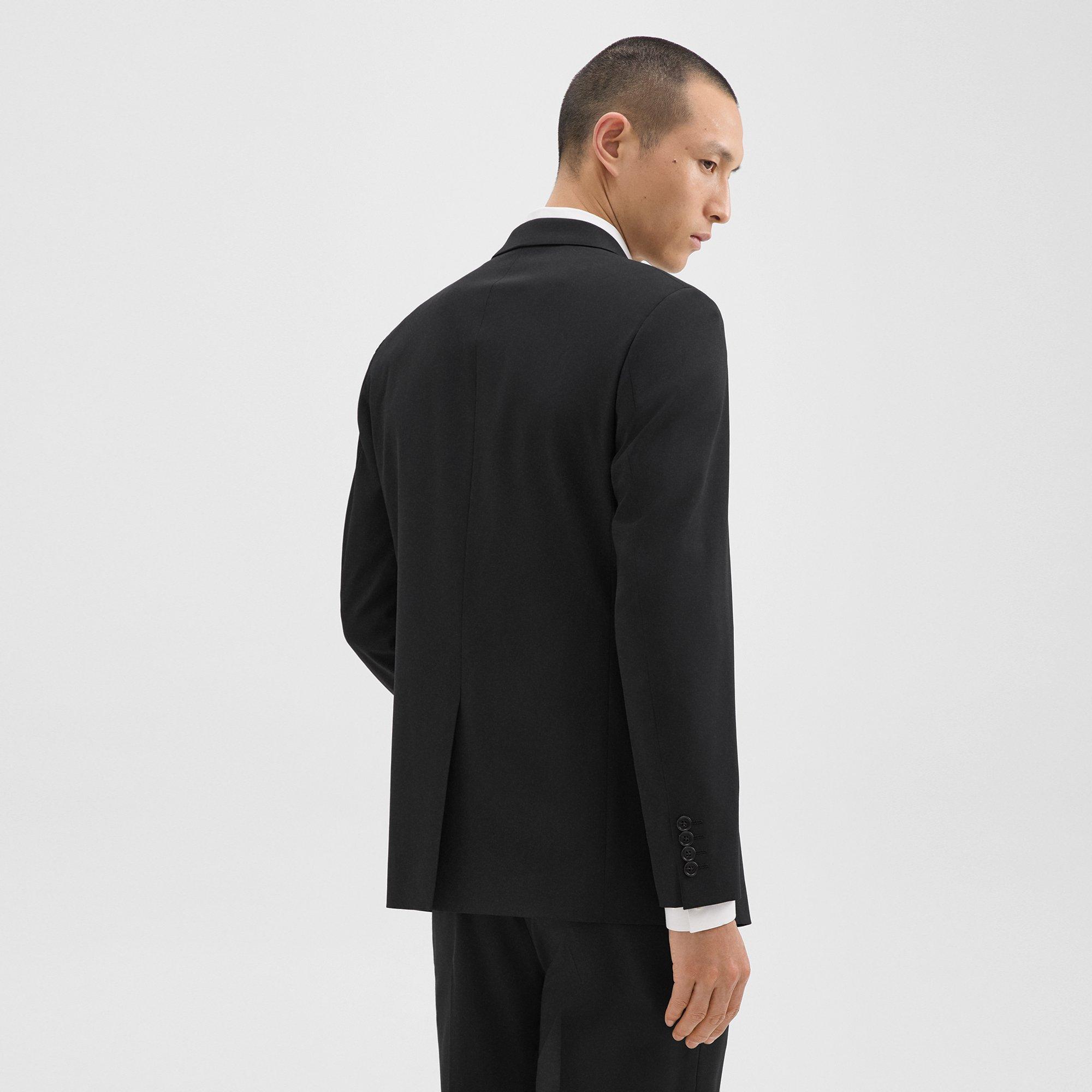 Black Stretch Wool Chambers Blazer