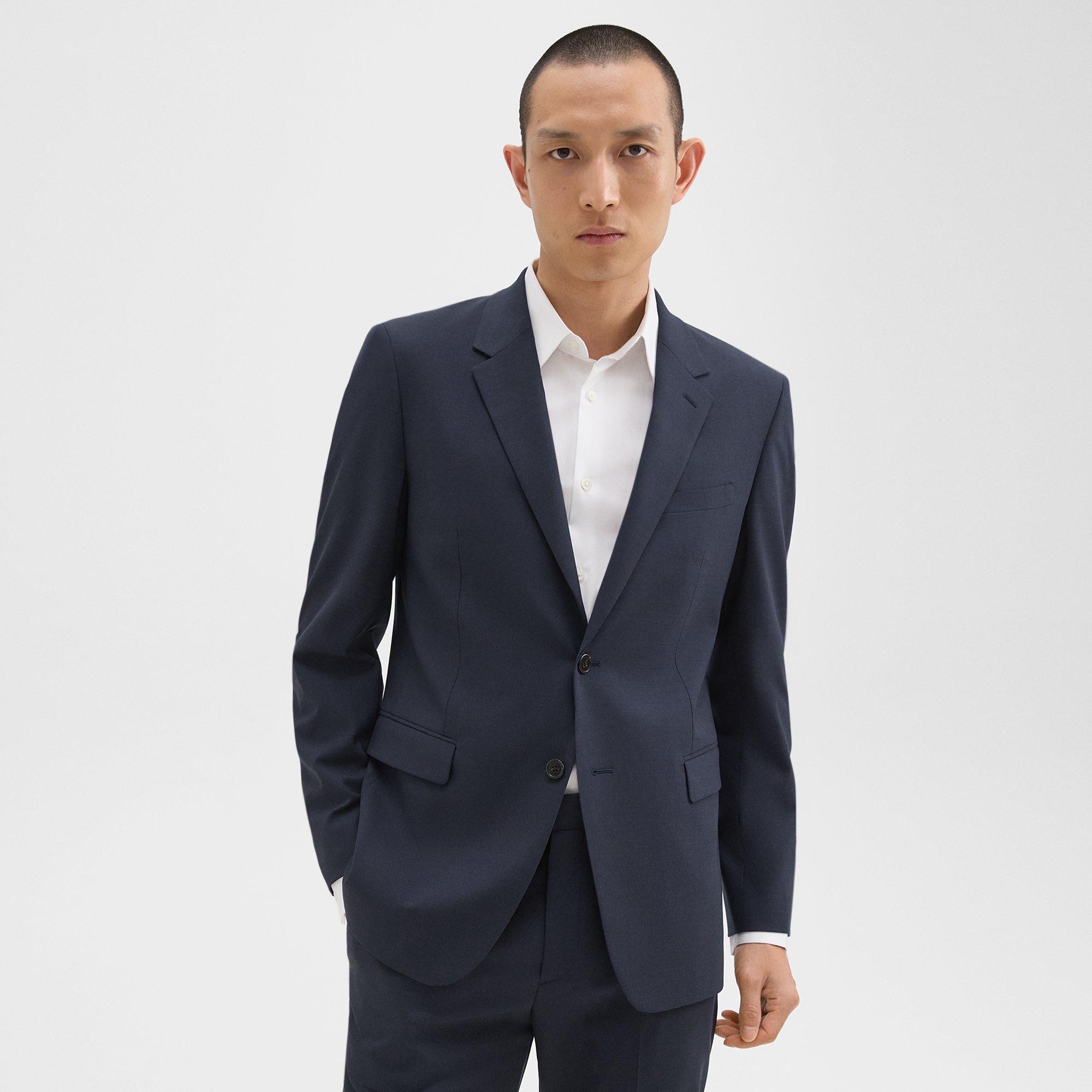 Blue Stretch Wool Chambers Blazer | Theory