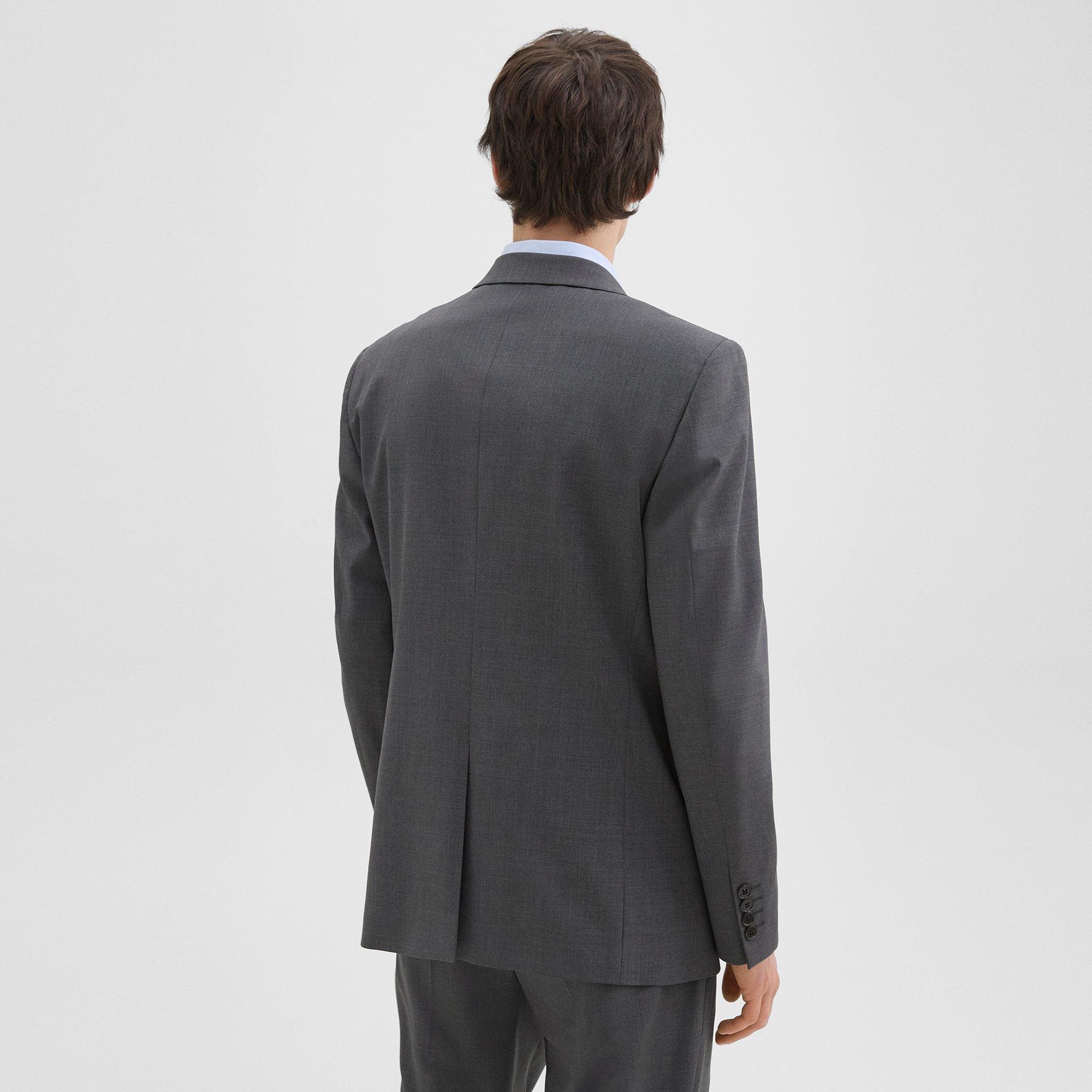 Grey Stretch Wool Chambers Blazer | Theory