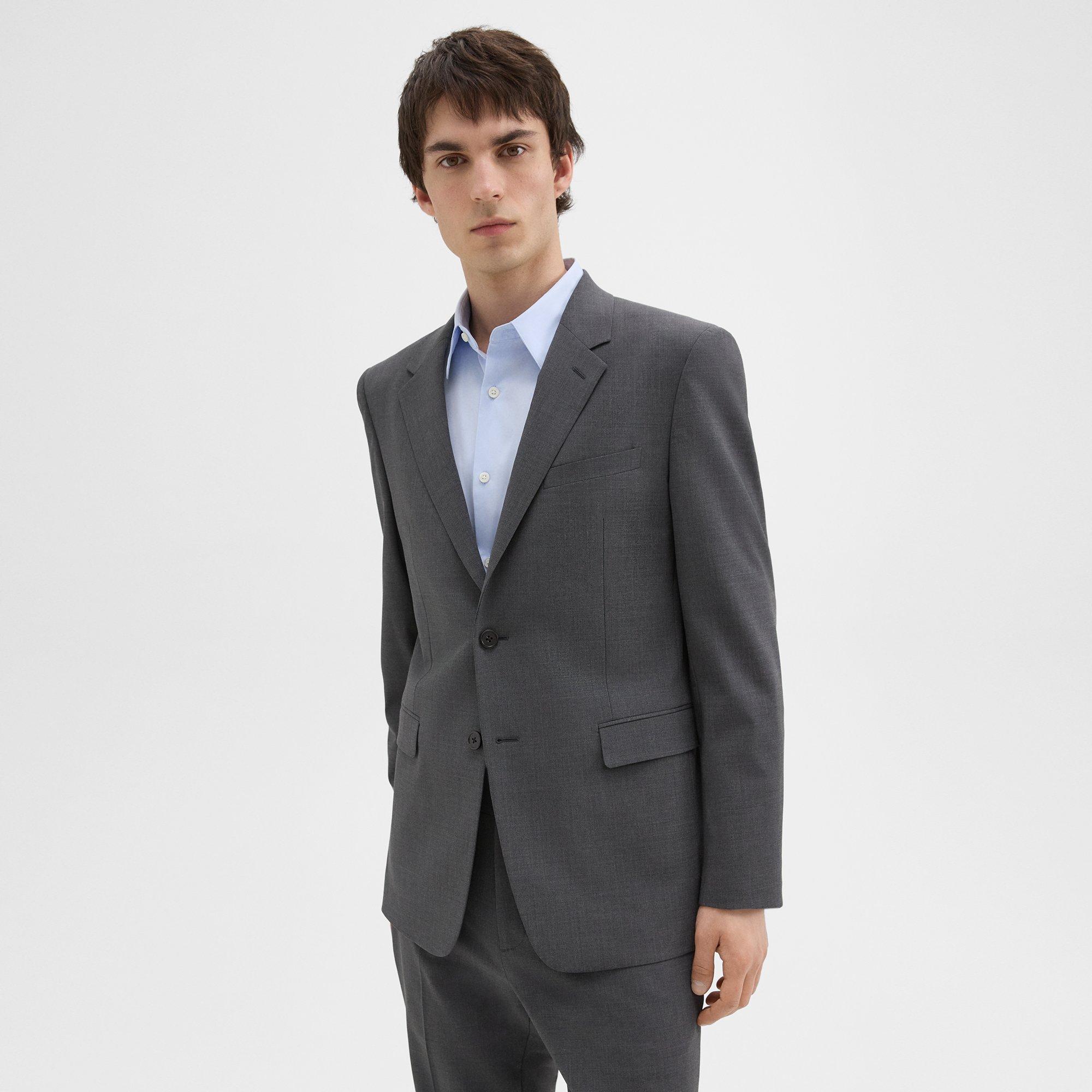 Grey Stretch Wool Chambers Blazer | Theory