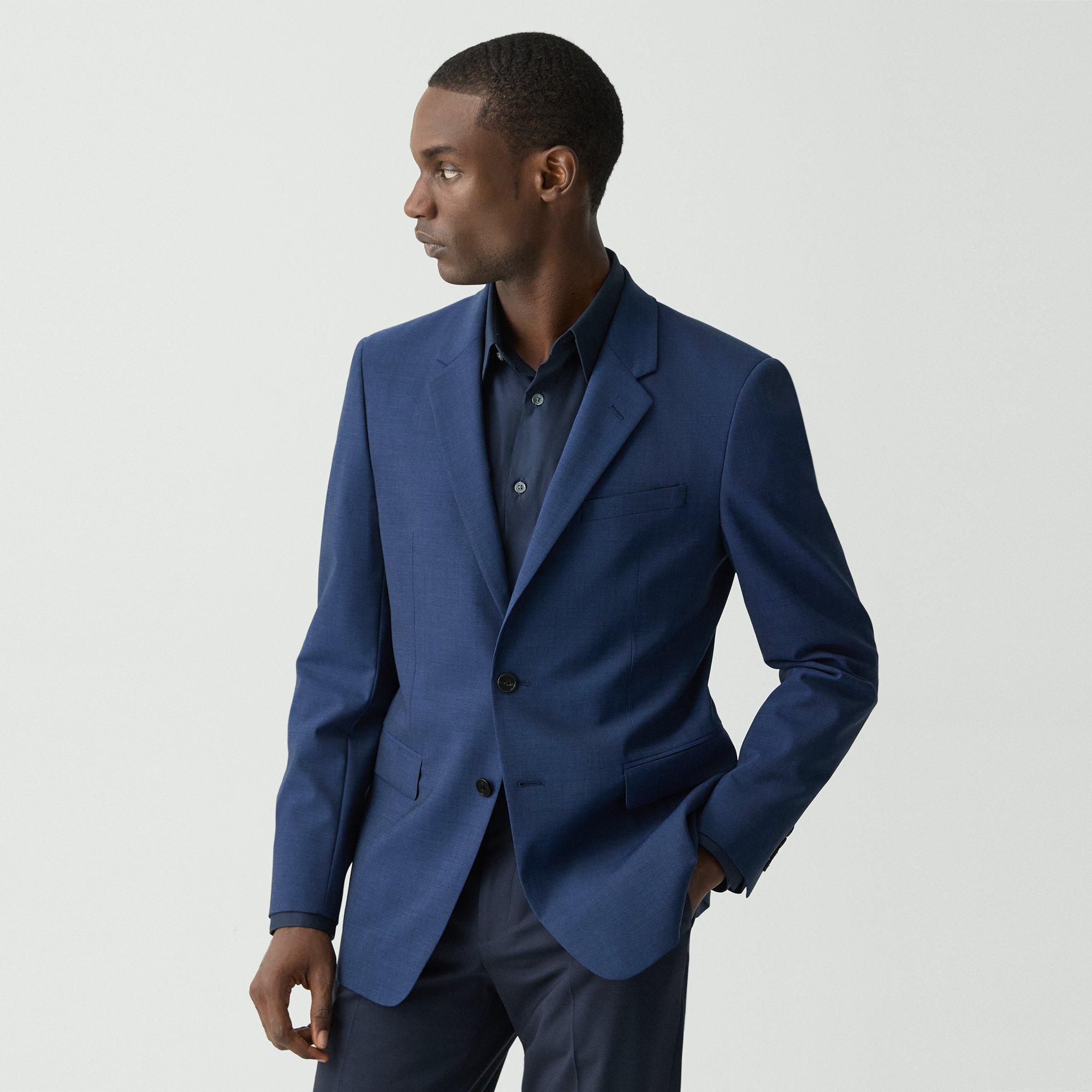 Blue Stretch Wool Chambers Blazer | Theory