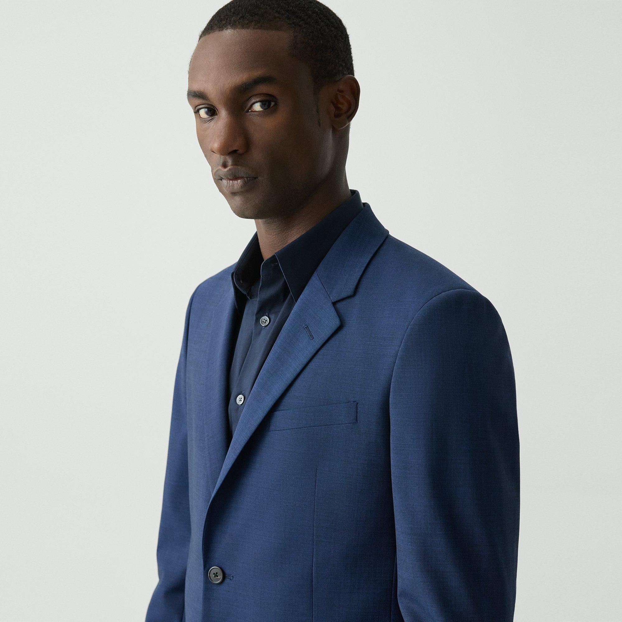 Blue Stretch Wool Chambers Blazer | Theory