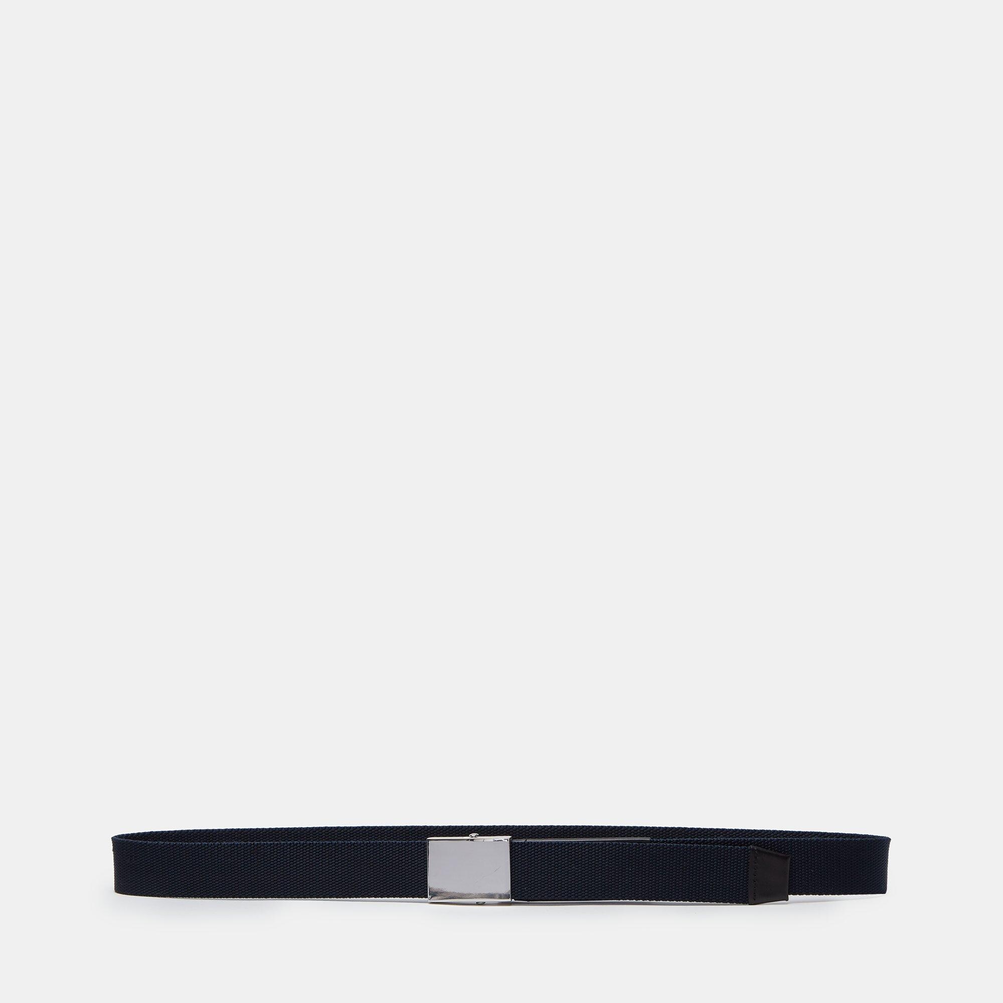 Leather-Trimmed Webbing Belt