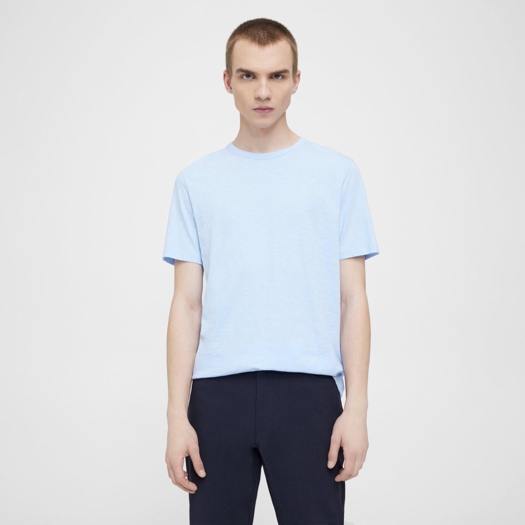 Blue Cosmos Slub Cotton Essential Tee | Theory