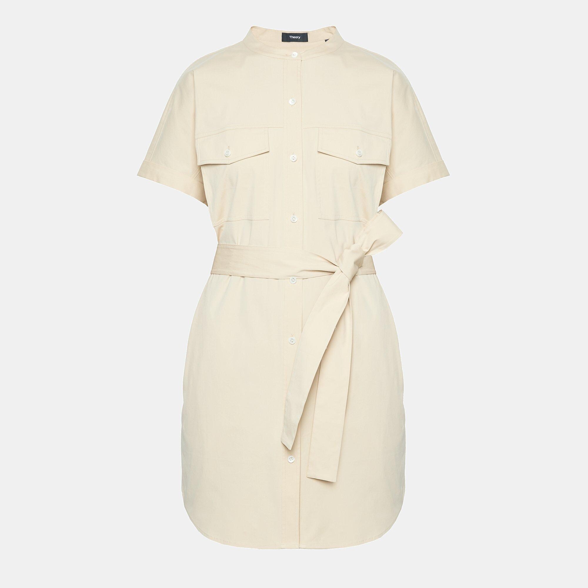 Theory Official Site | Stretch Cotton Belted Cargo Dress