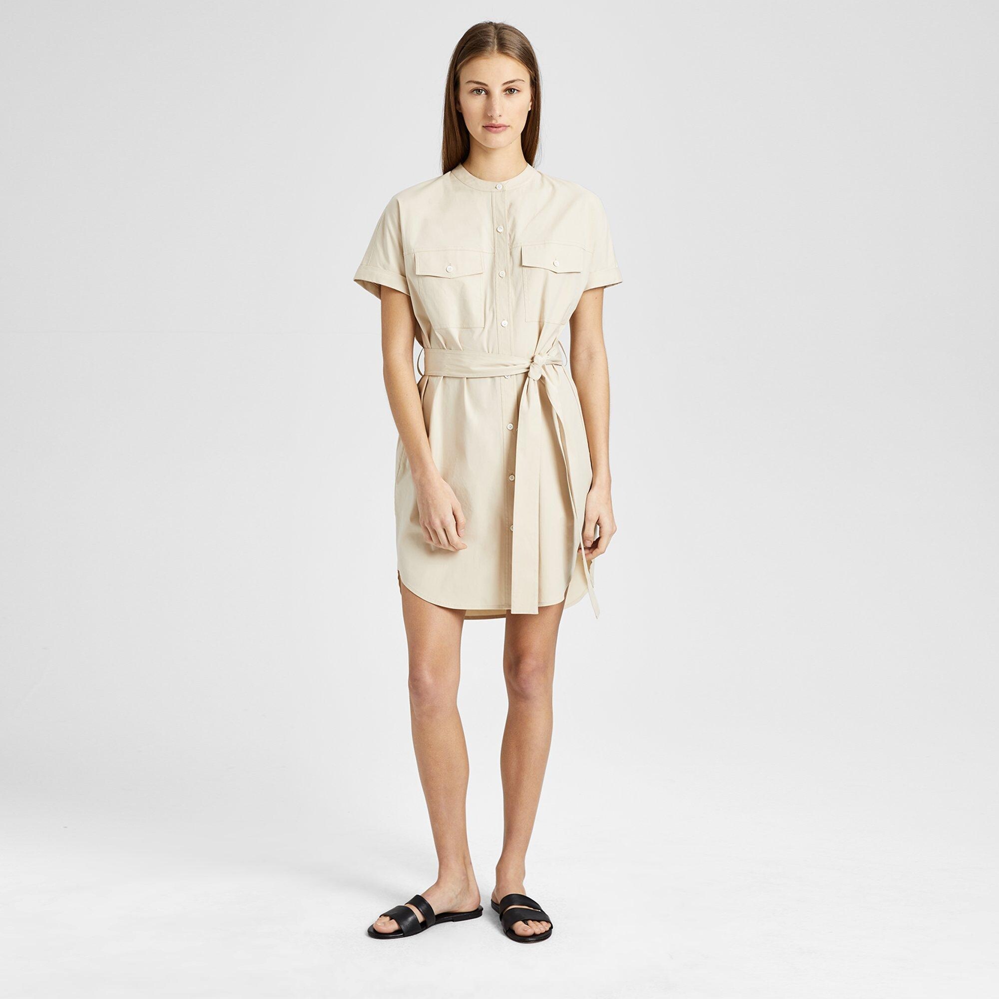 Theory Official Site | Stretch Cotton Belted Cargo Dress