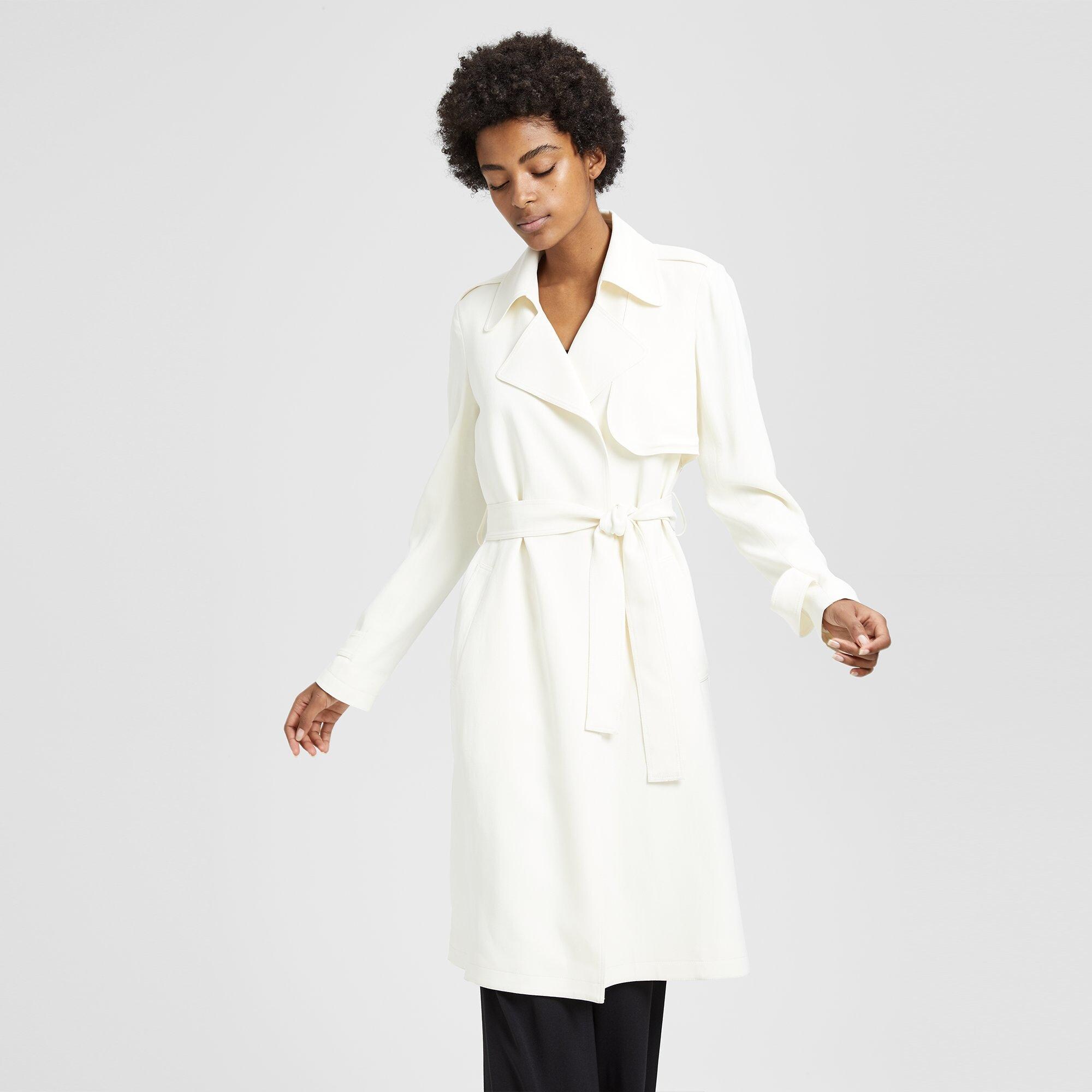 Crepe Belted Trench Coat | Theory