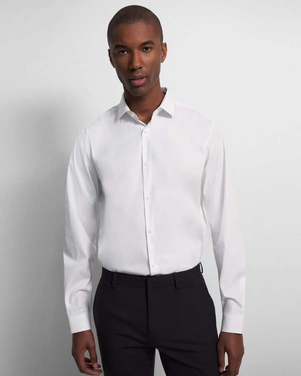 띠어리 셔츠 Theory Cedrick Shirt in Stretch Cotton,WHITE