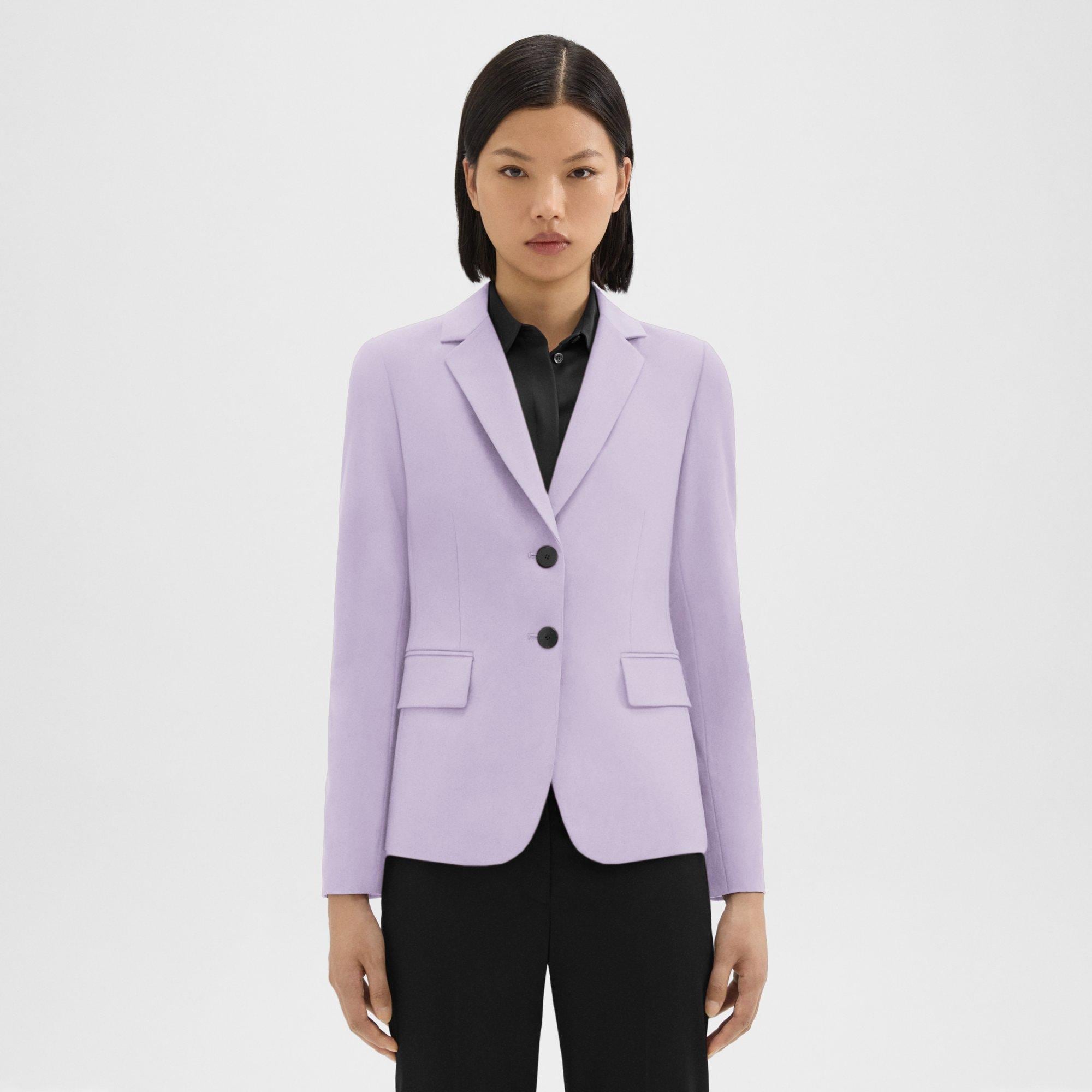 띠어리 Theory Carissa Blazer in Good Wool,LILAC SKY