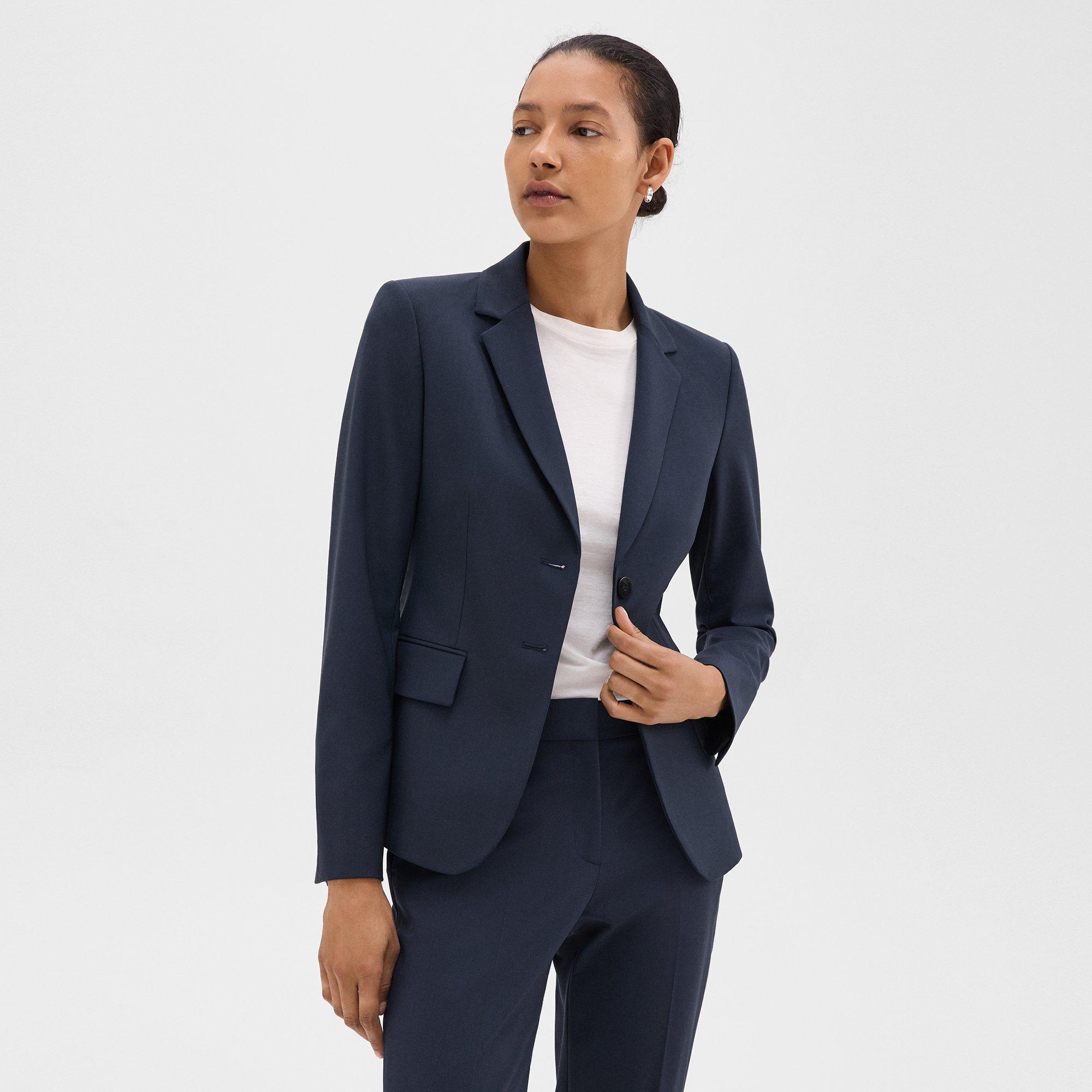 Blue wool blazer on sale womens