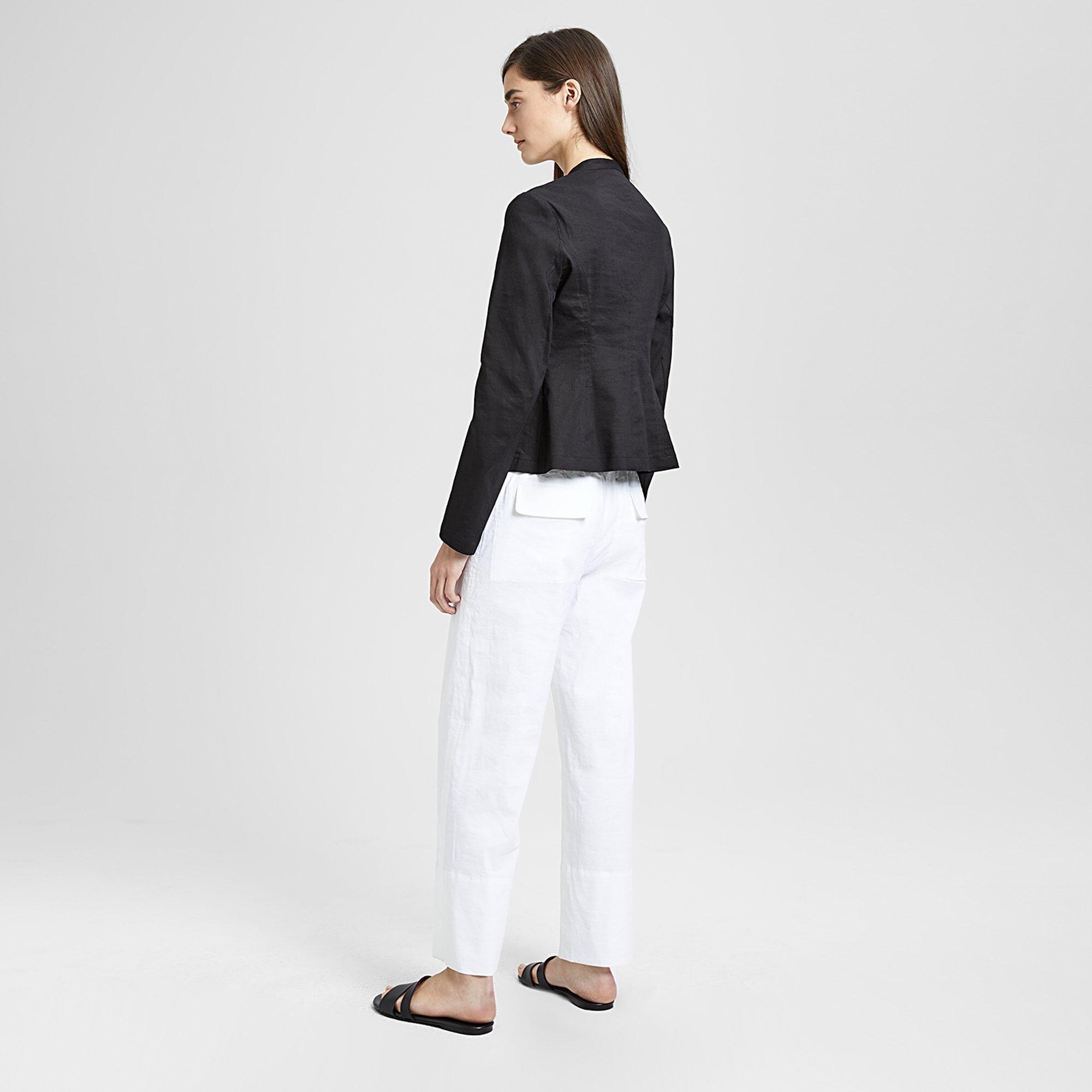 Theory Official Site | Organic Crunch Linen Clean Blazer