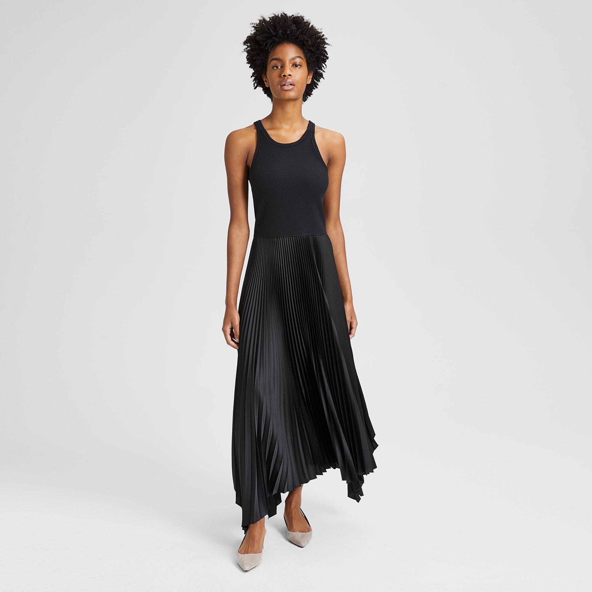 Theory vinessi outlet pleated maxi dress