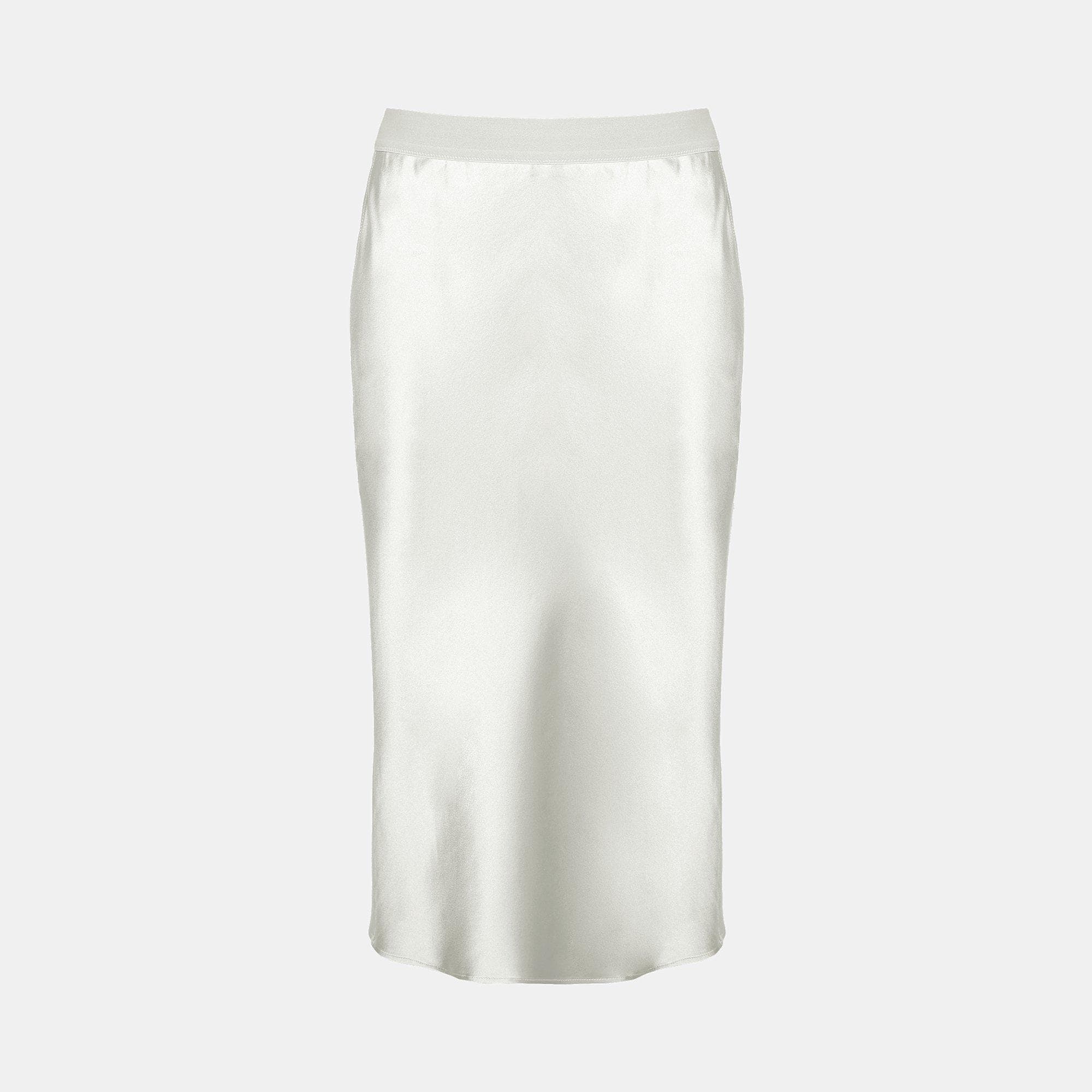 Silk Satin Pull-On Slip Skirt