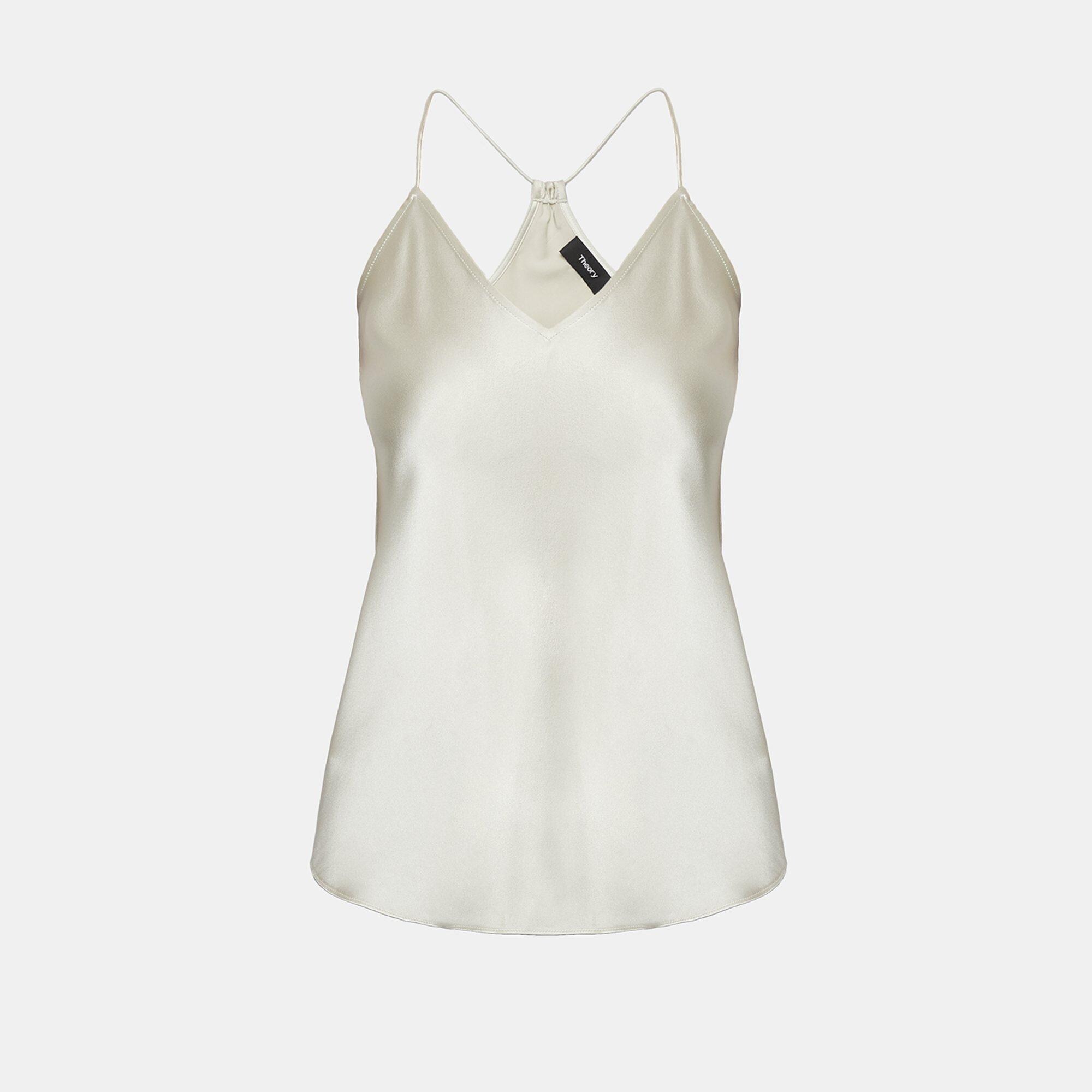 Draped Back Slip Top in Silk Satin