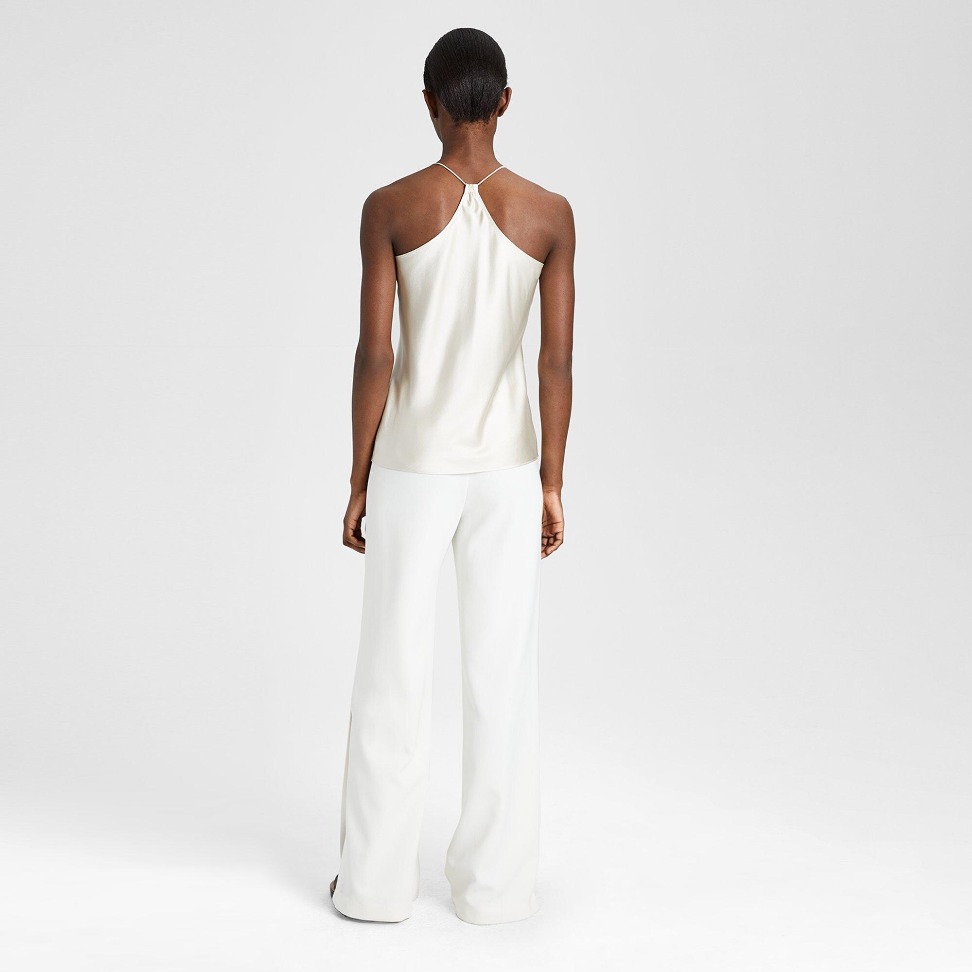 Draped Back Slip Top in Silk Satin