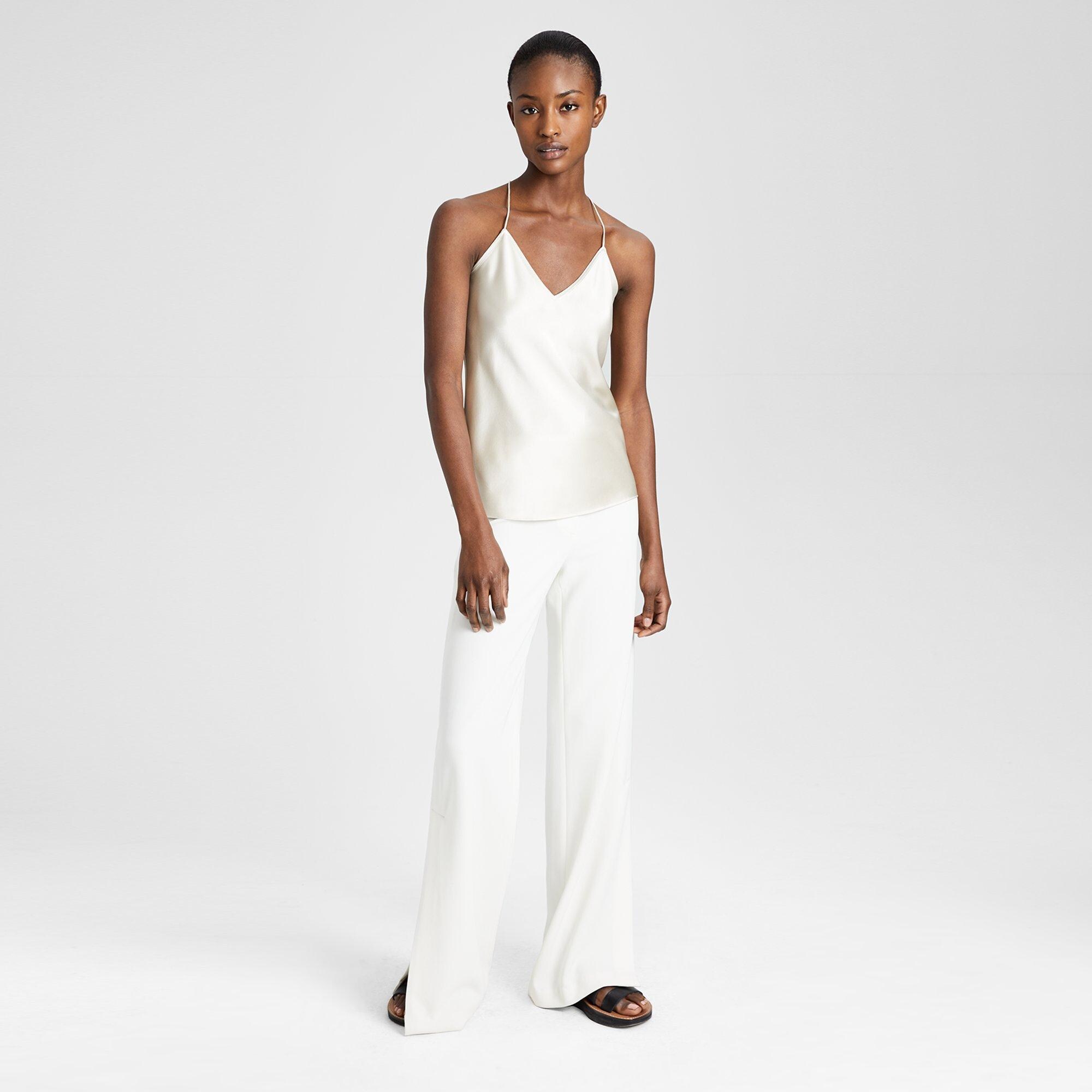 Theory Official Site | Draped Back Slip Top in Silk Satin