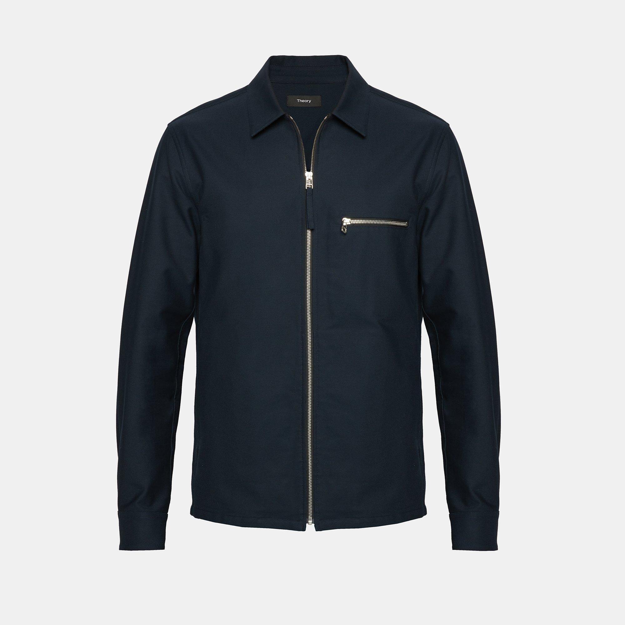 Cotton Pique Zip Shirt Jacket