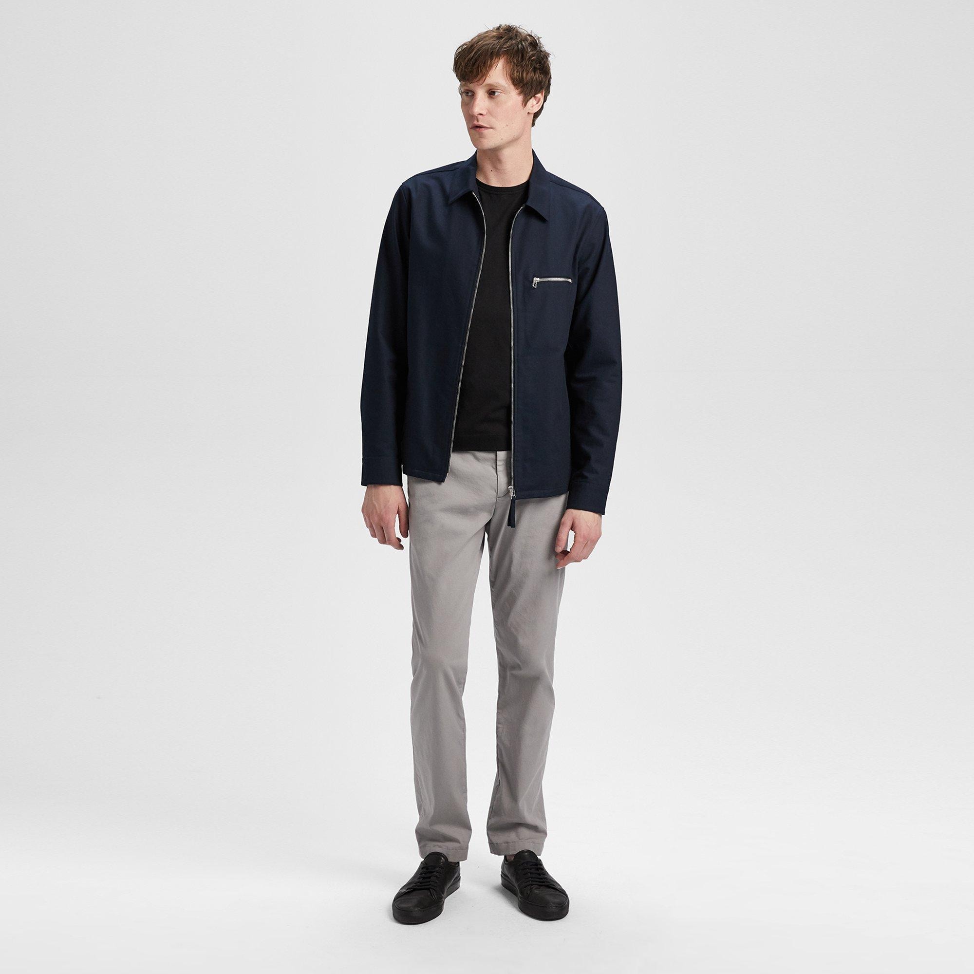 Cotton Pique Zip Shirt Jacket