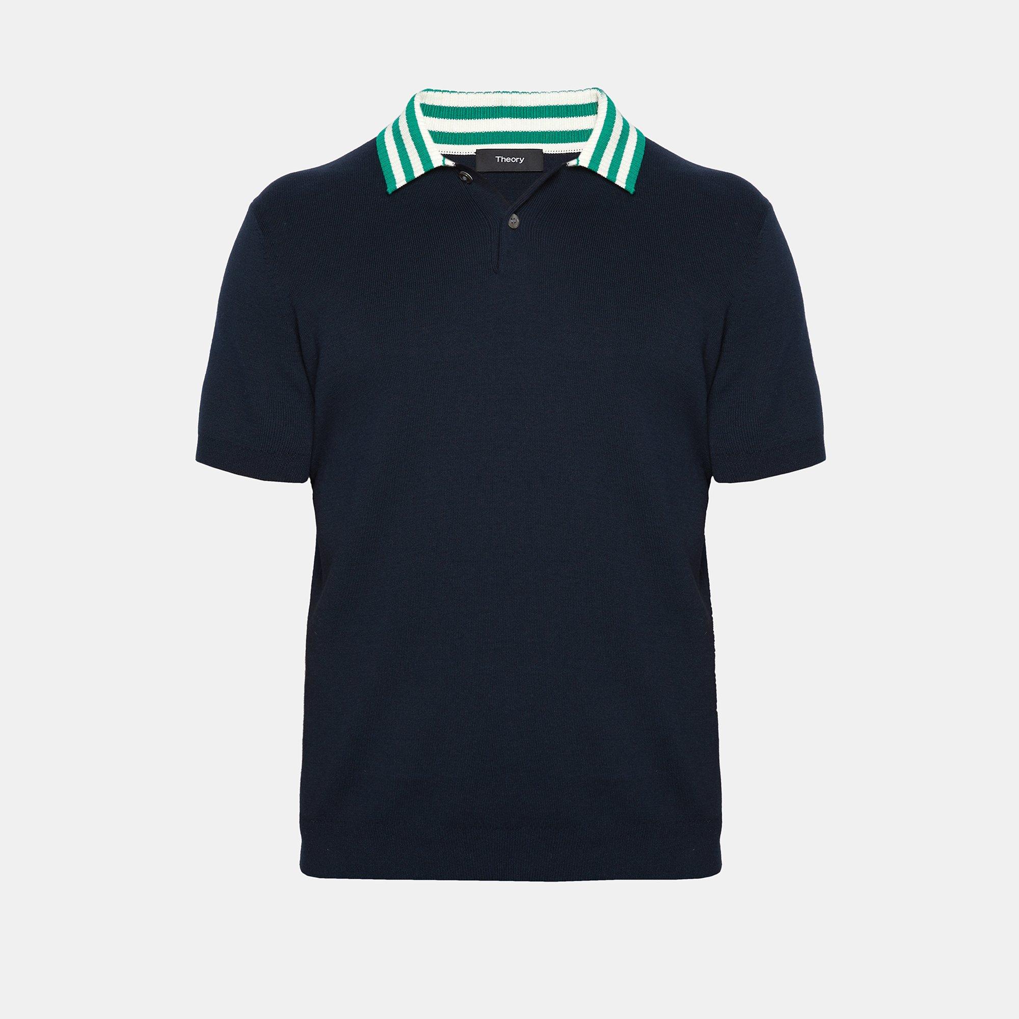 Cotton Striped Collar Polo