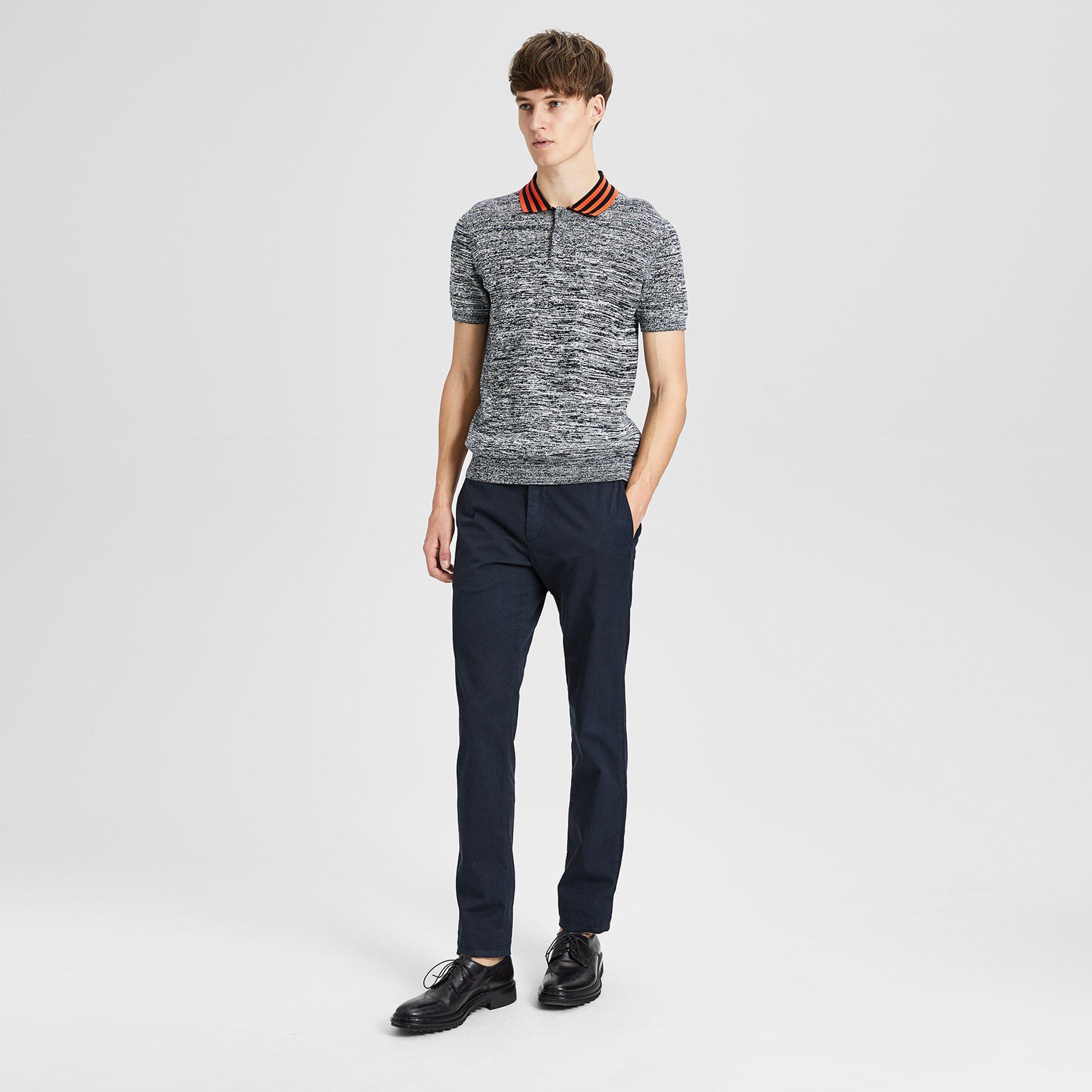Cotton Striped Collar Polo