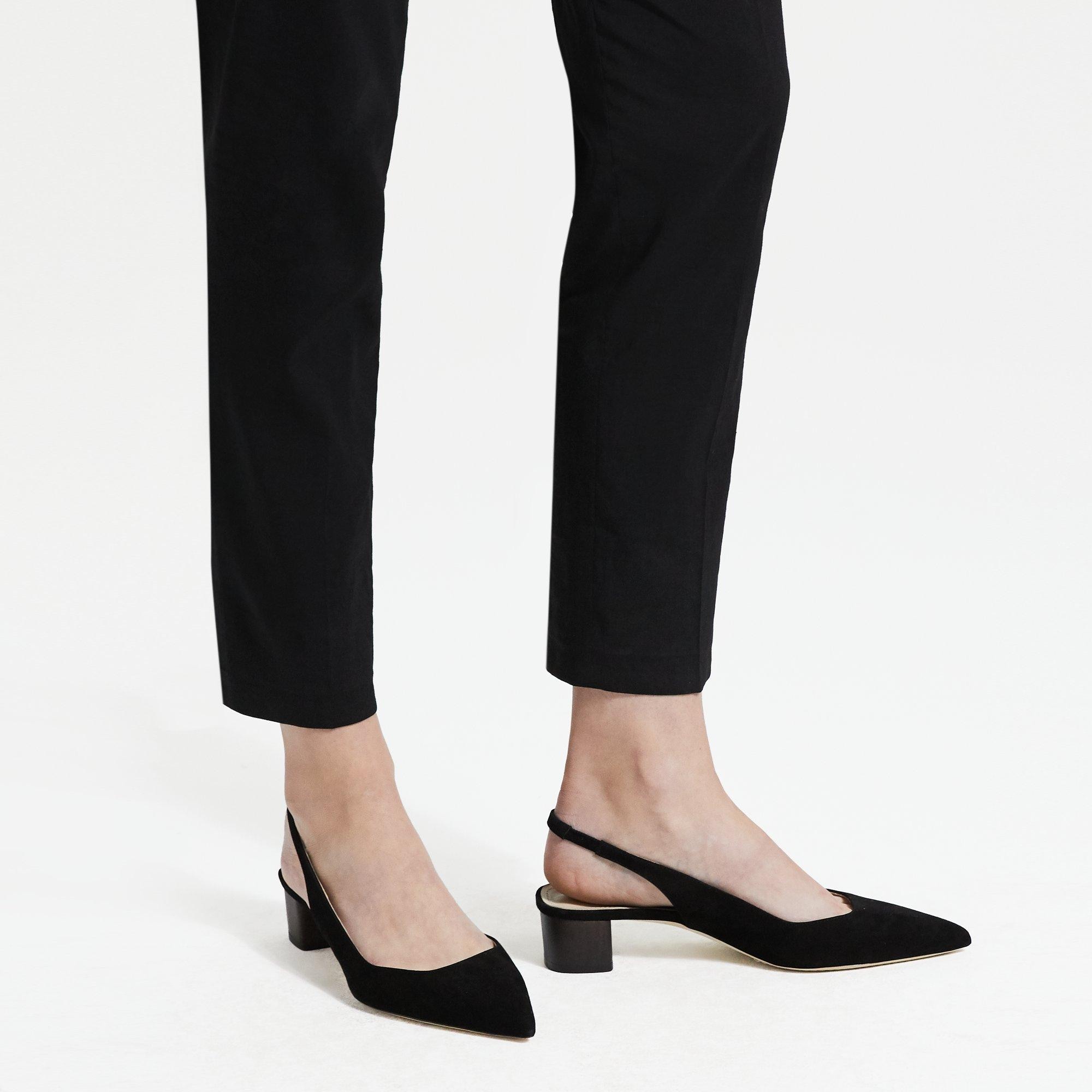 Black store suede slingbacks